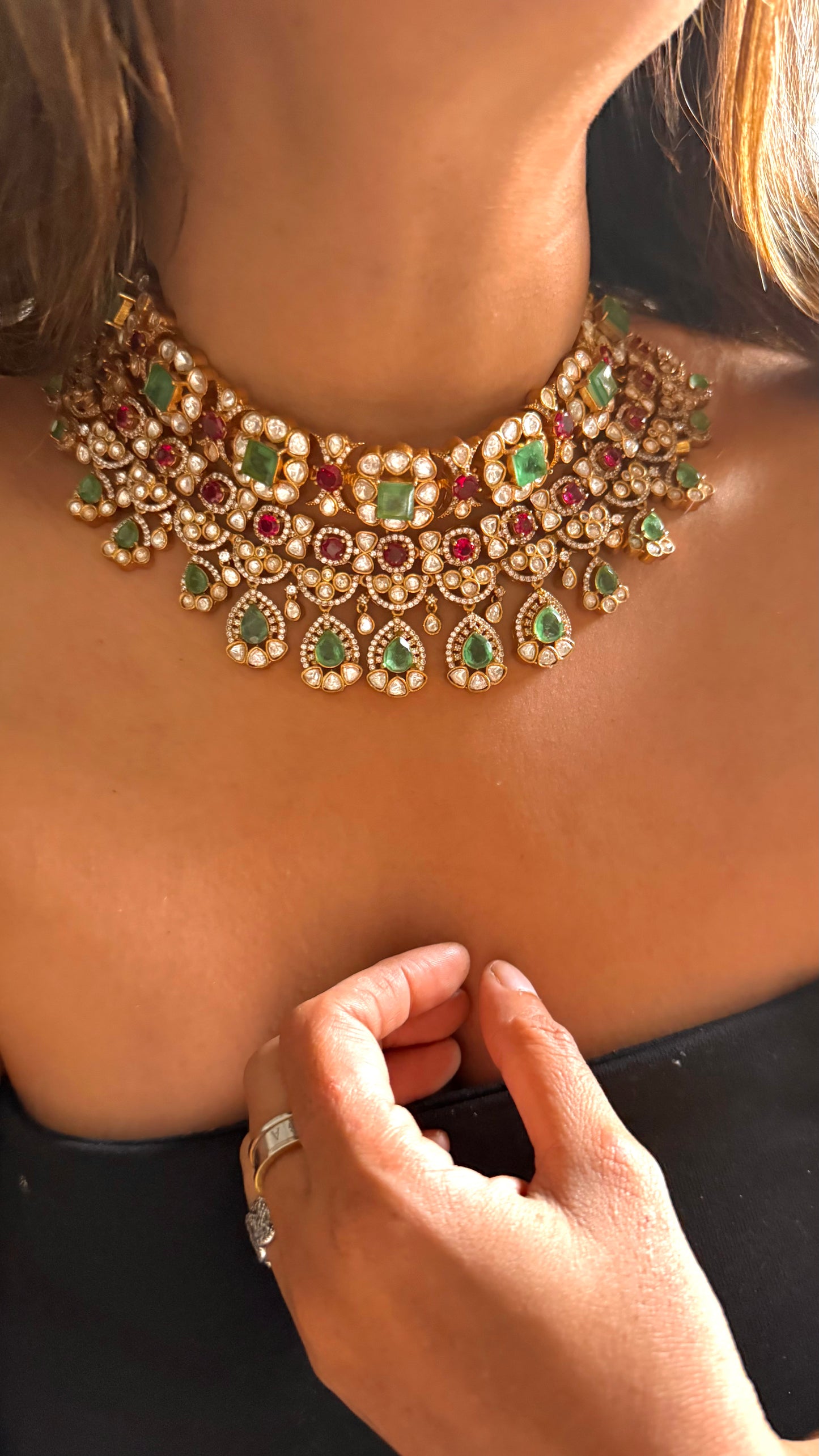 Ruby & Mint designer polki choker