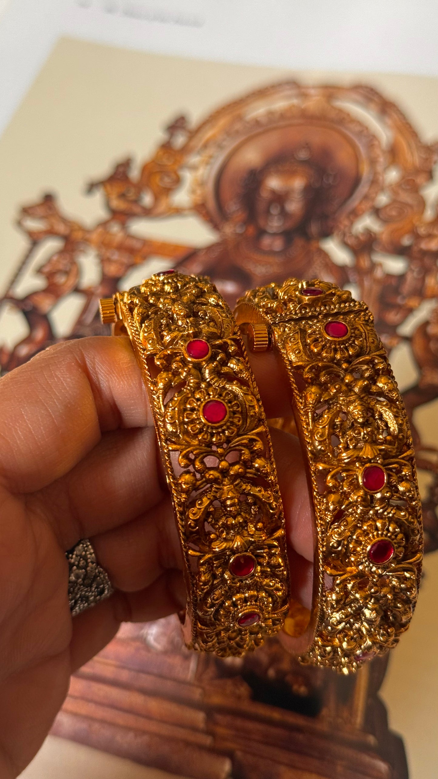 Goddess lakshmi inspired temple bangles