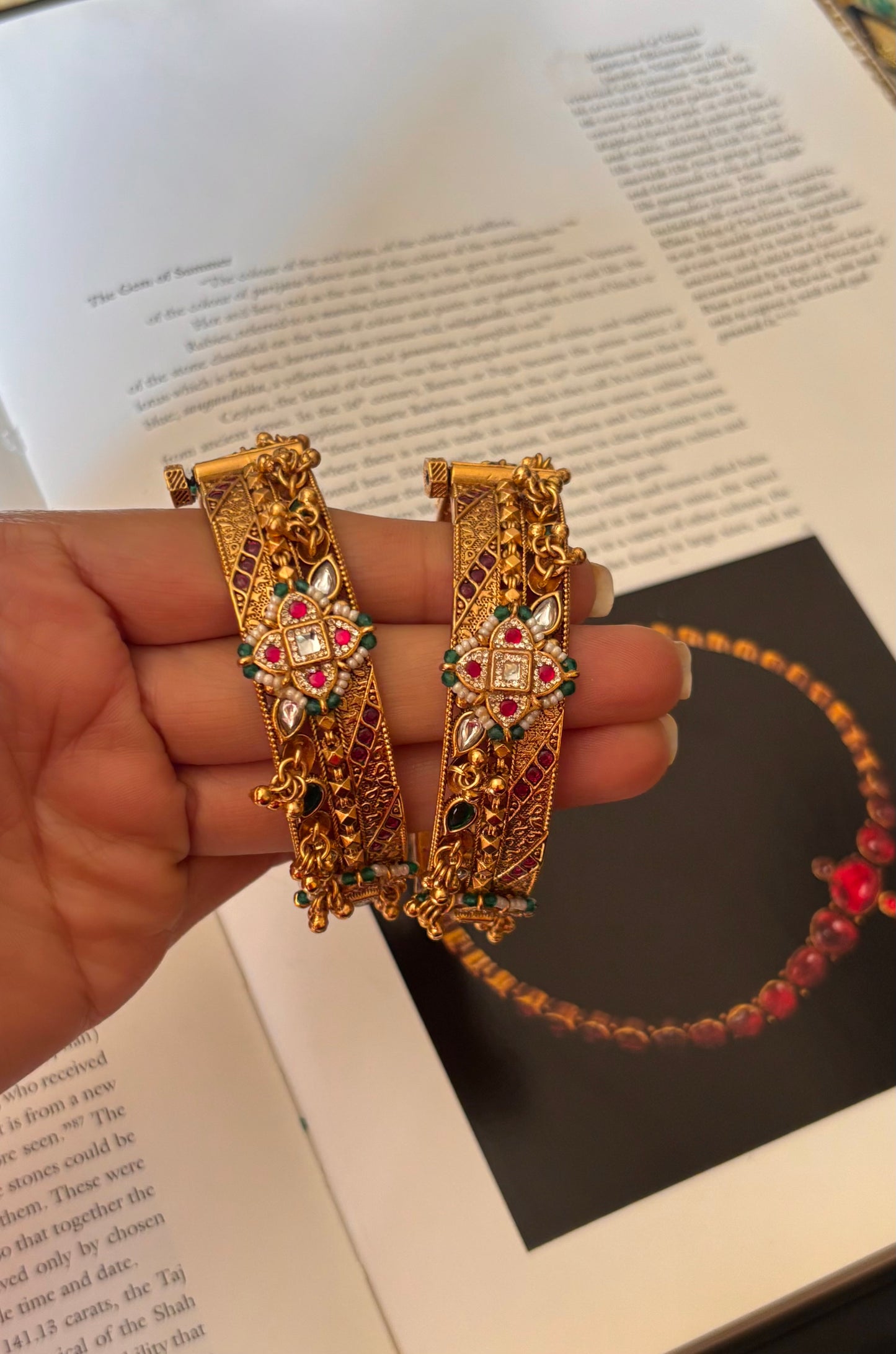 Ruby floral heritage openable bangles