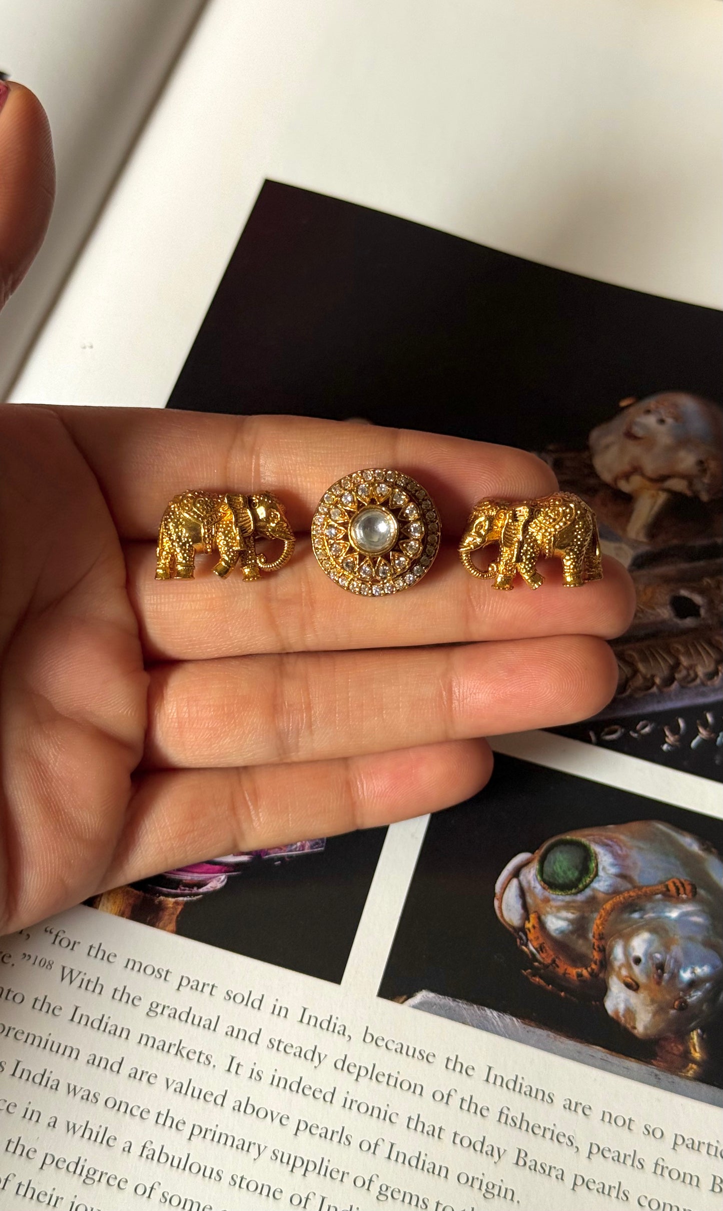 Gaj inspired double finger ring