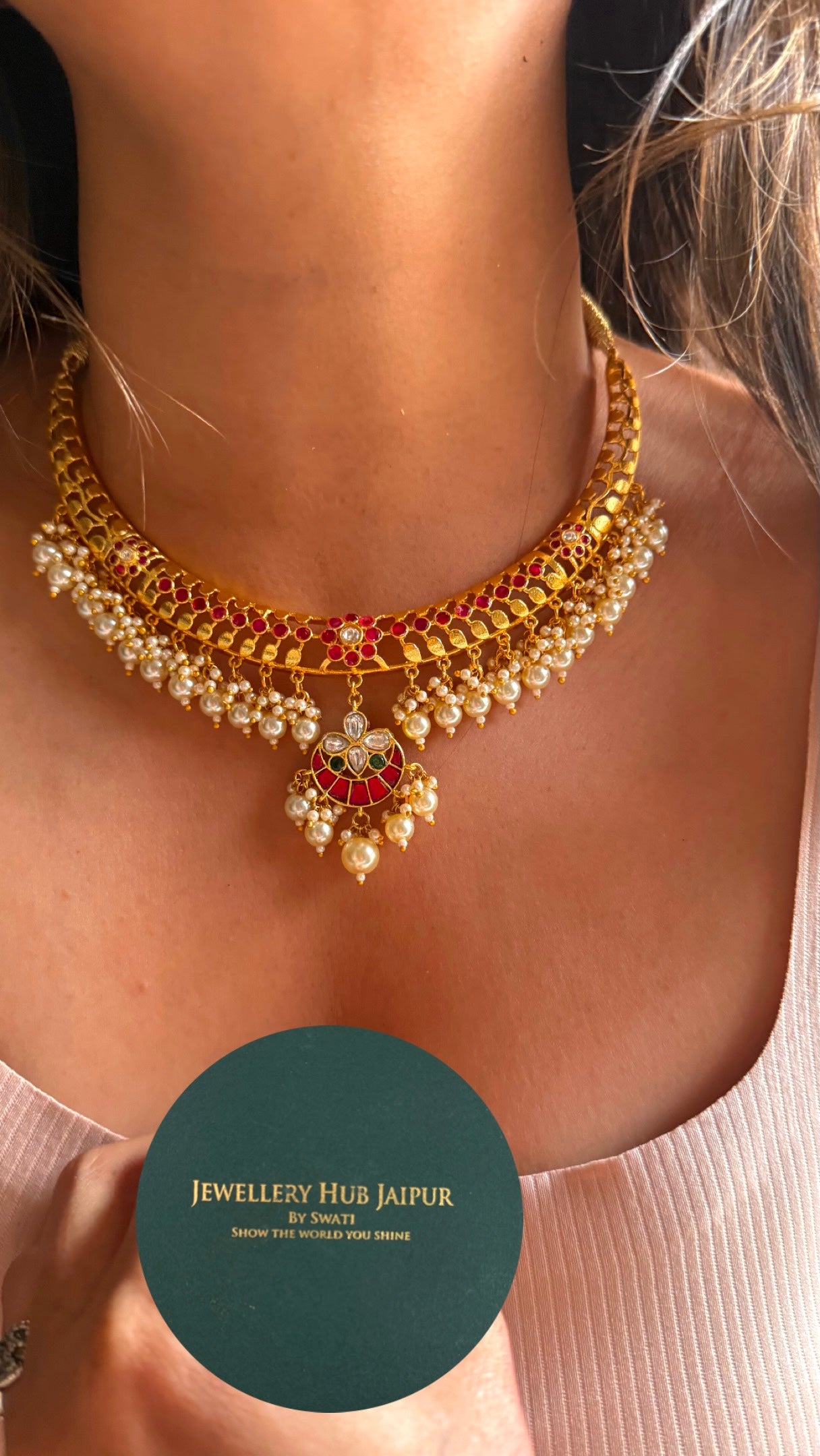 Handmade jadau ruby goldenseal Hasli