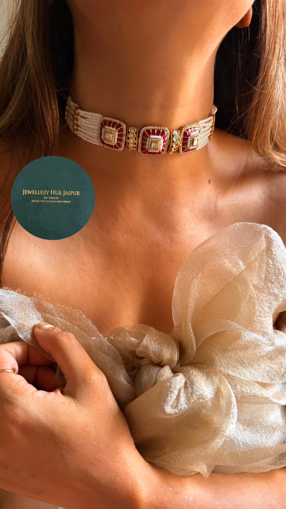 Heritage Minimalist ruby choker set