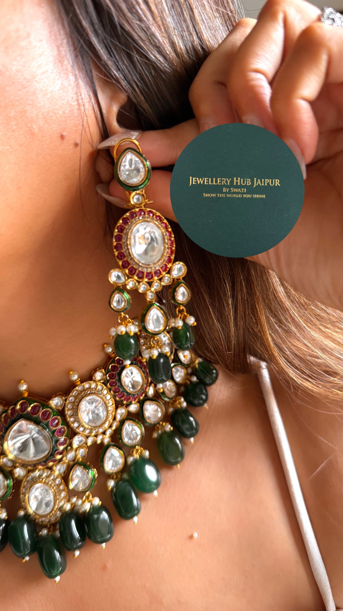 Yatika Emerald meenakari & ruby polki choker