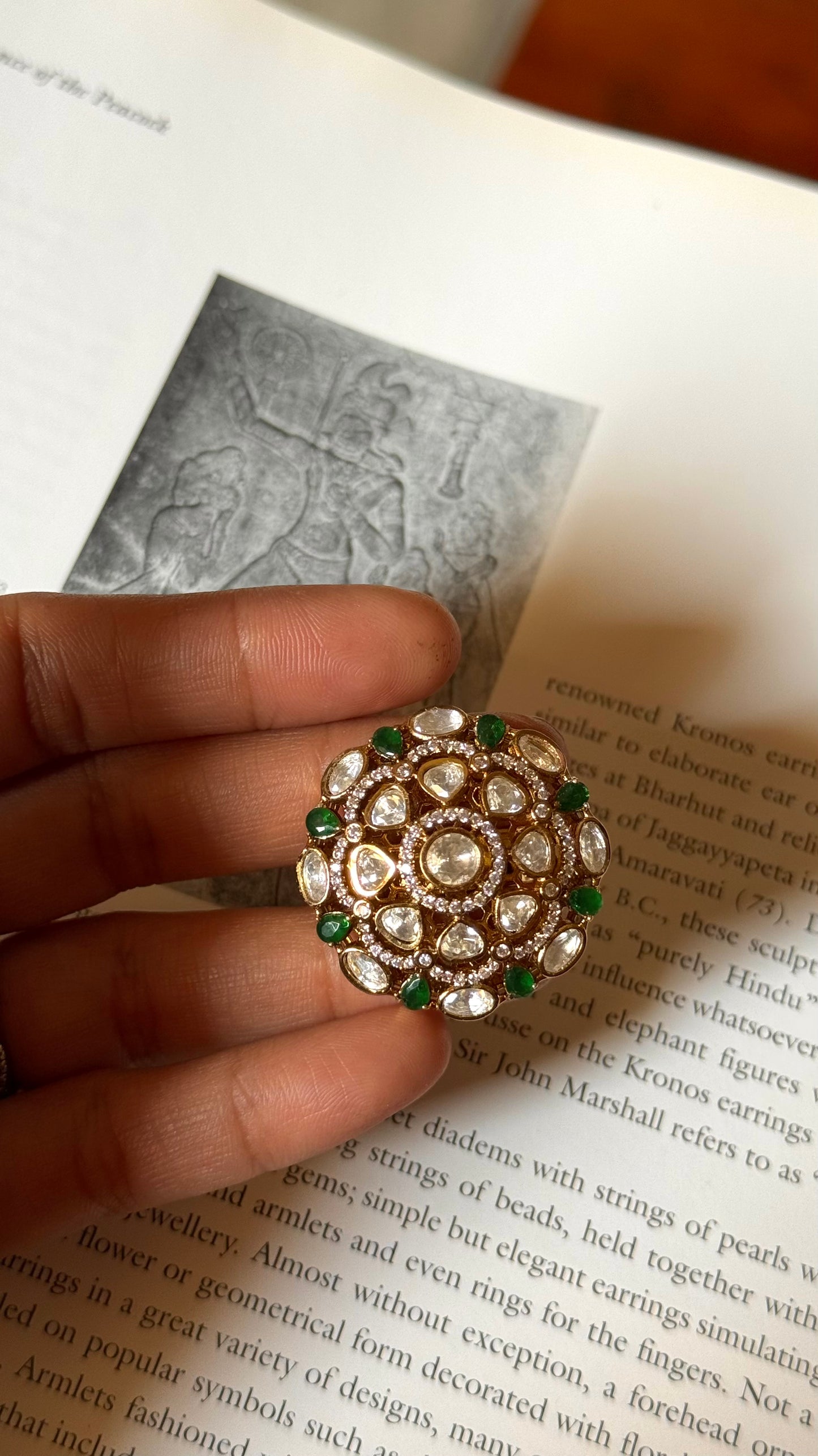 Emerald real moissanite Ring