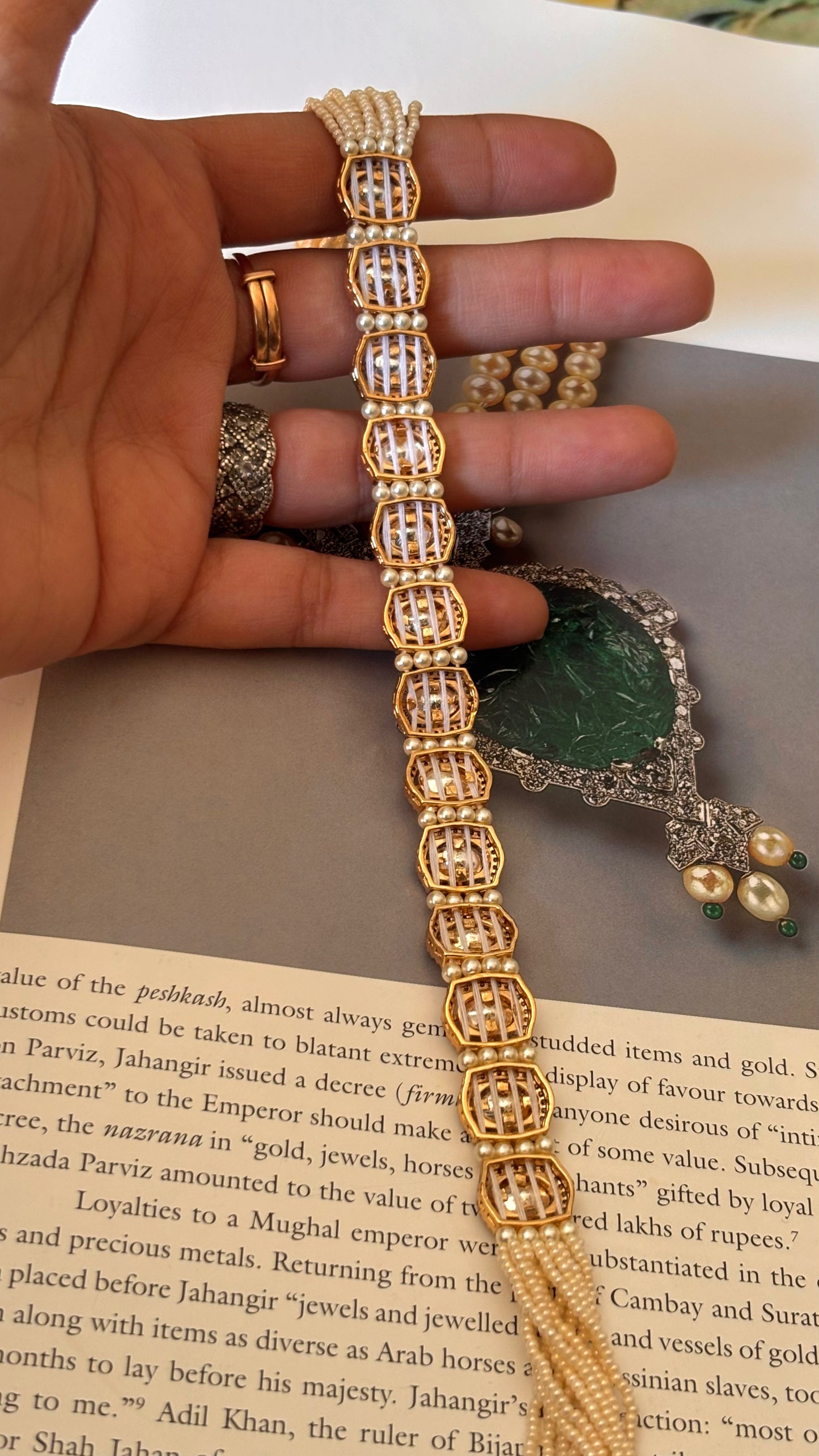 Kundan with little pearls Mathapati