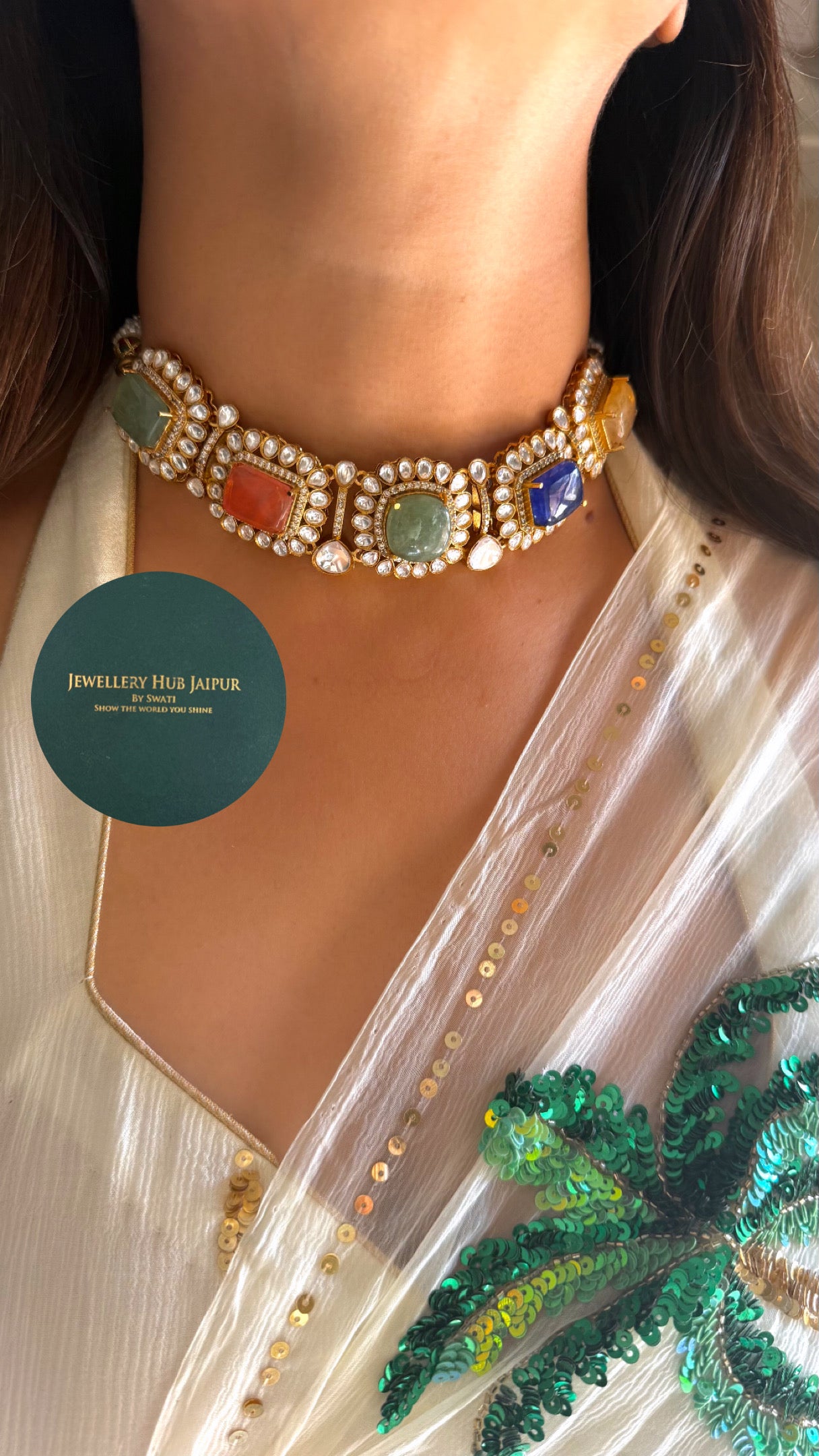 Sabyasachi inspired navratna choker