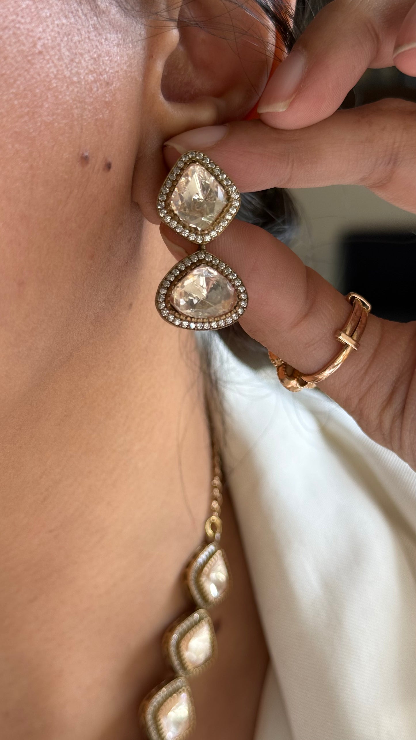 Single line Real moissanite minimal necklace