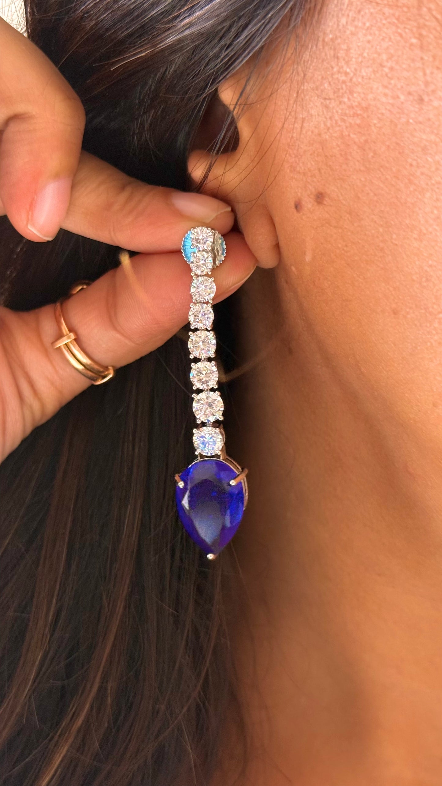 sapphire doublet diamond statement necklace