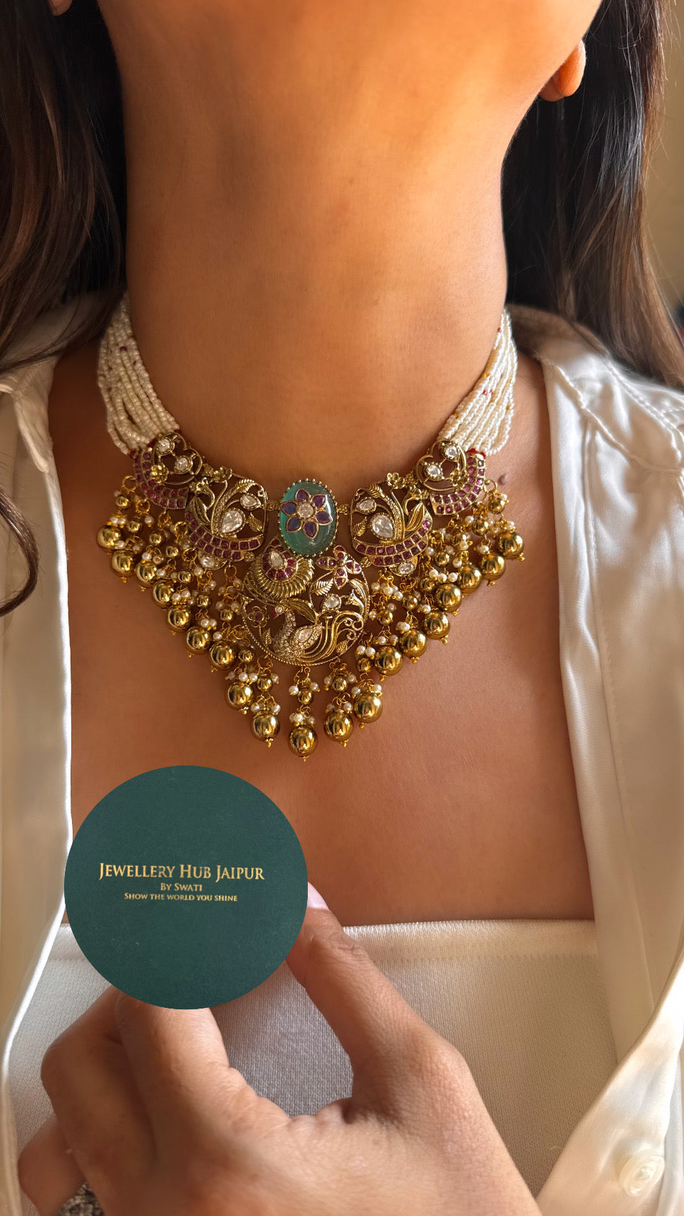 Mint inlay set necklace