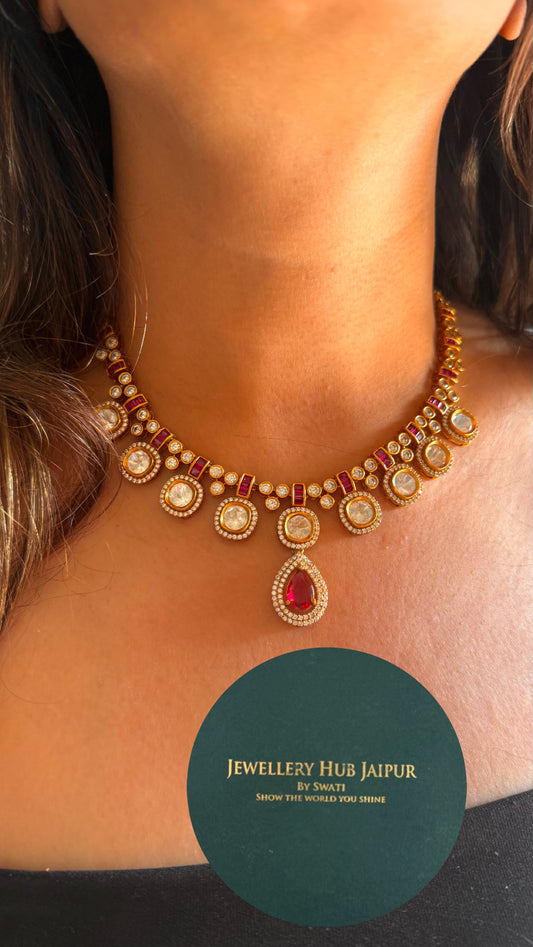 Ruby Victorian minimal polki set