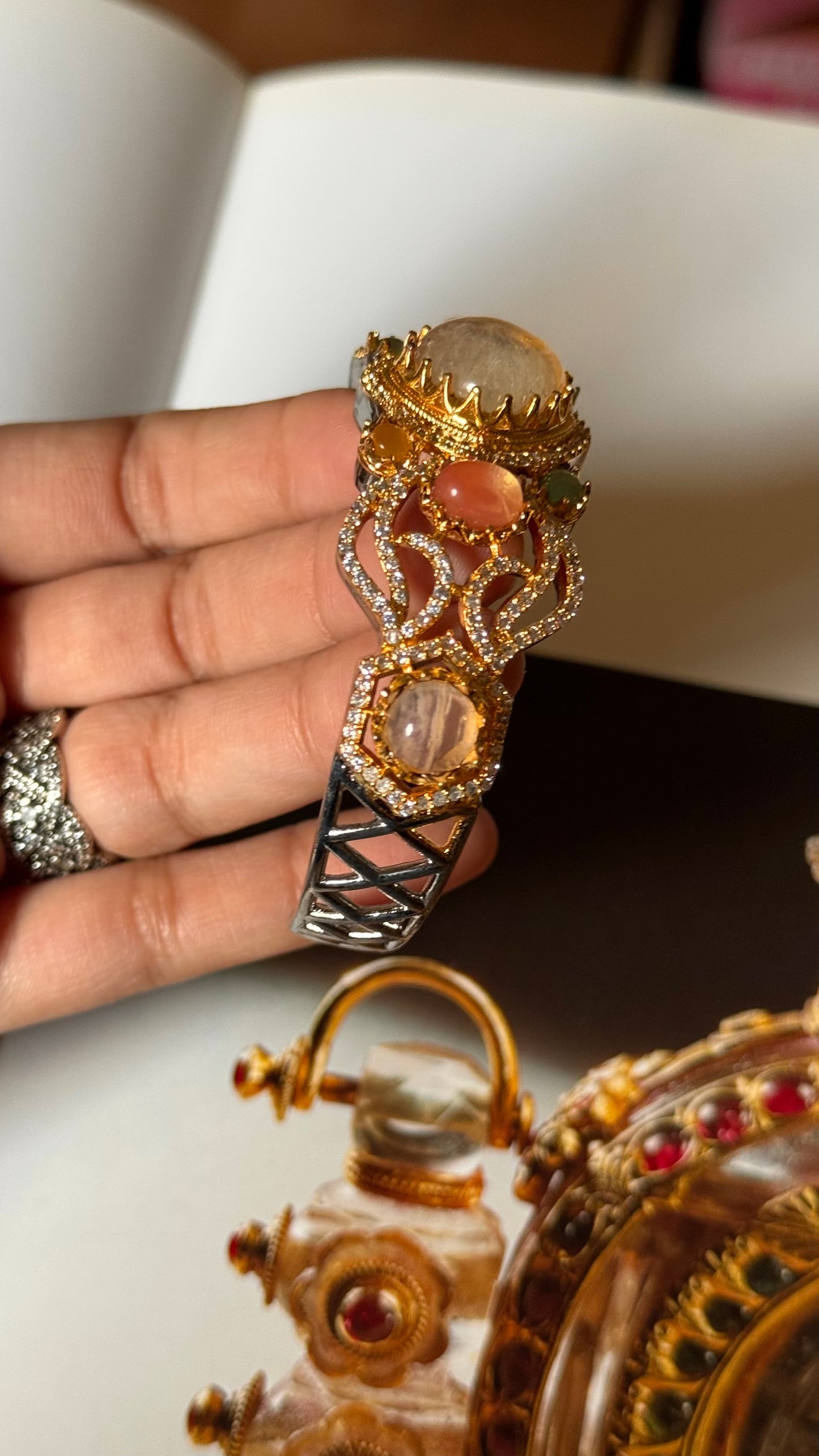 Navratna doublet designer bracelet