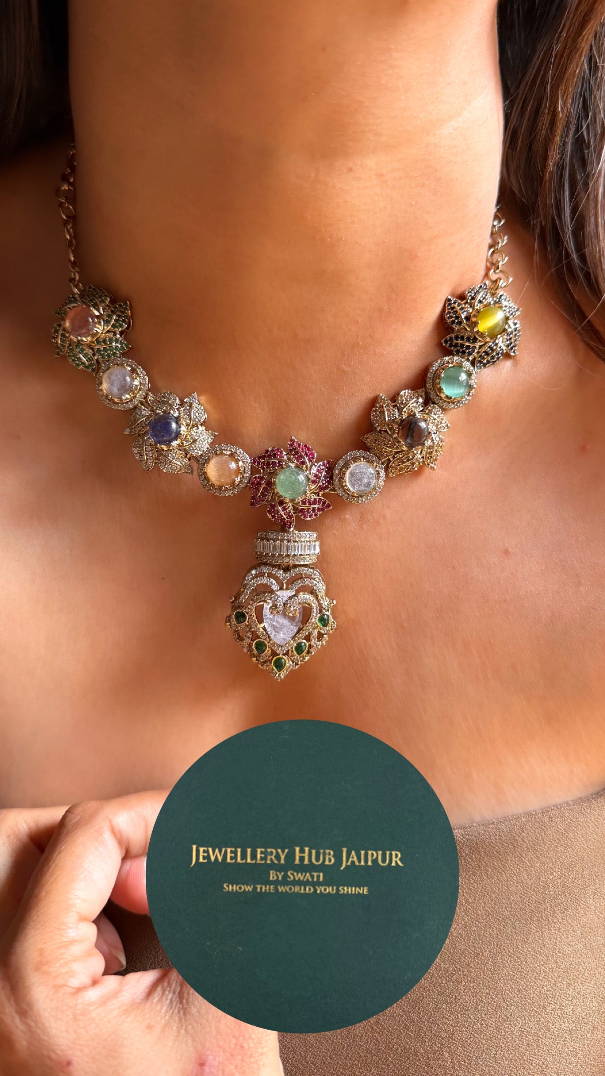 Sabyasachi inspired with natural stone designer Necklace