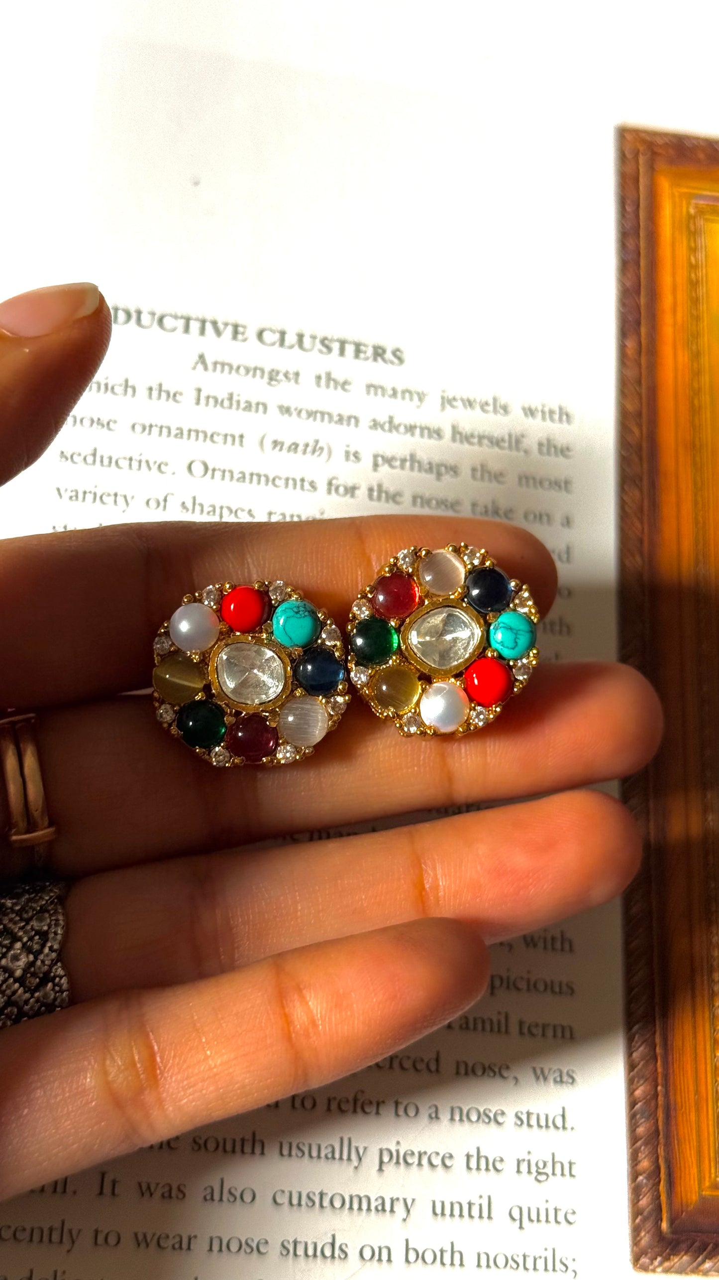 navratna polki victorian studs
