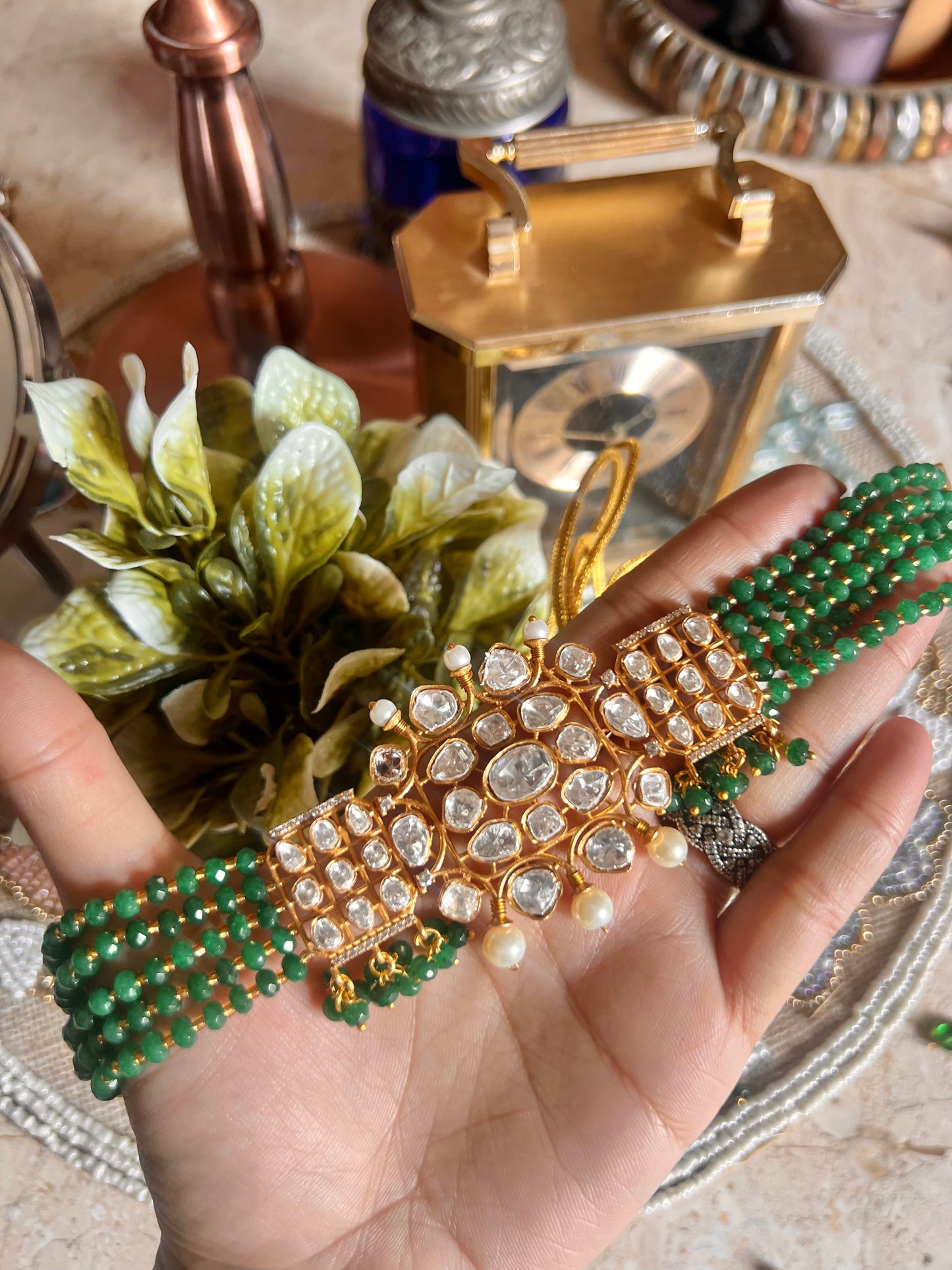 Moissanite Emerald choker