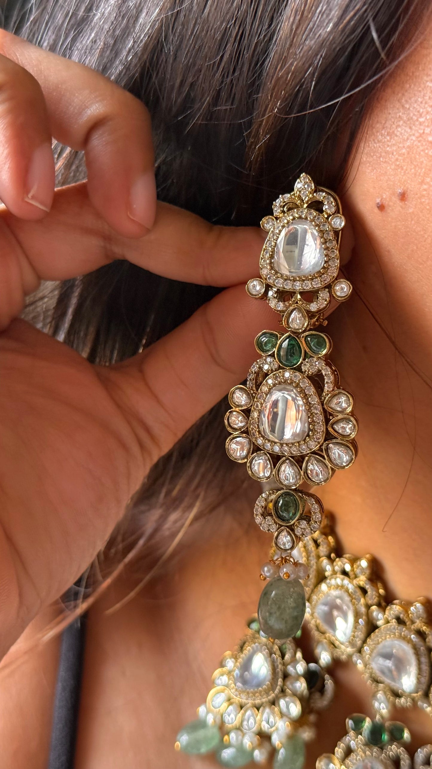 Bridal asia with real mint strawberry drops Necklace
