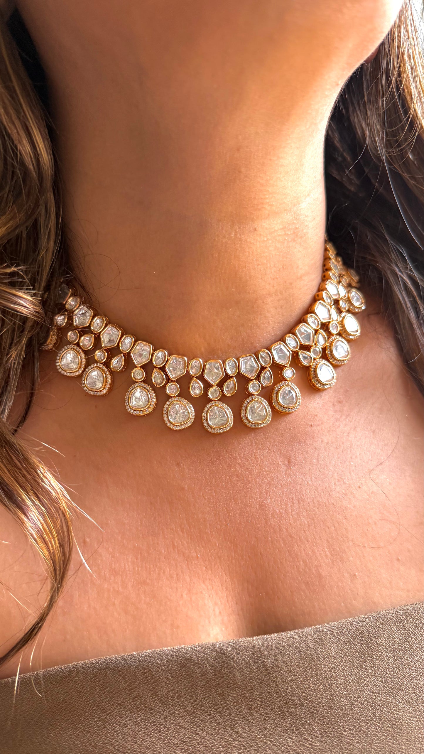 Polki Designer Collar Necklace