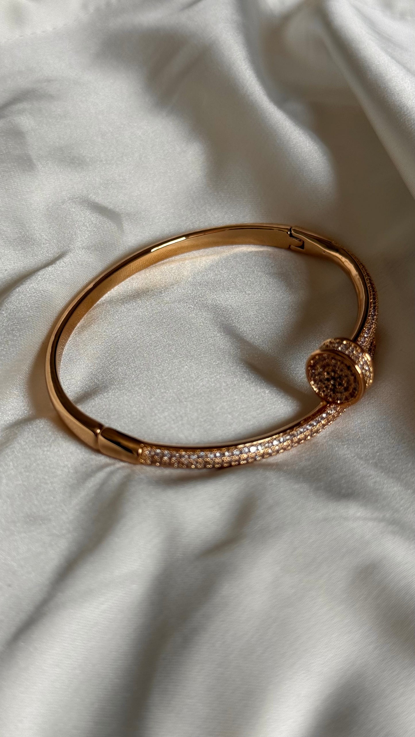 Crystal-Accented Nail bracelet