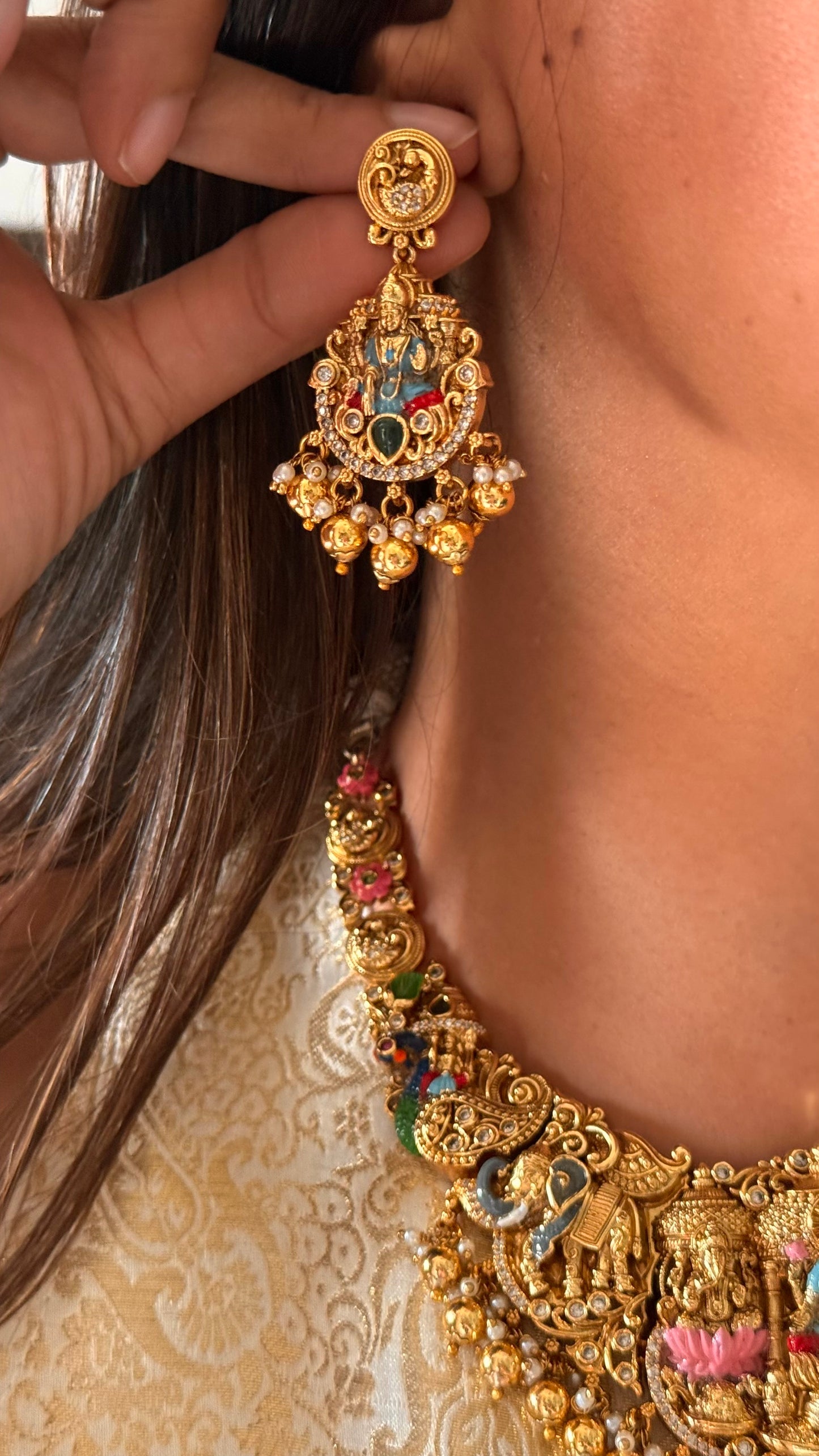 TRI Laxmi temple necklace