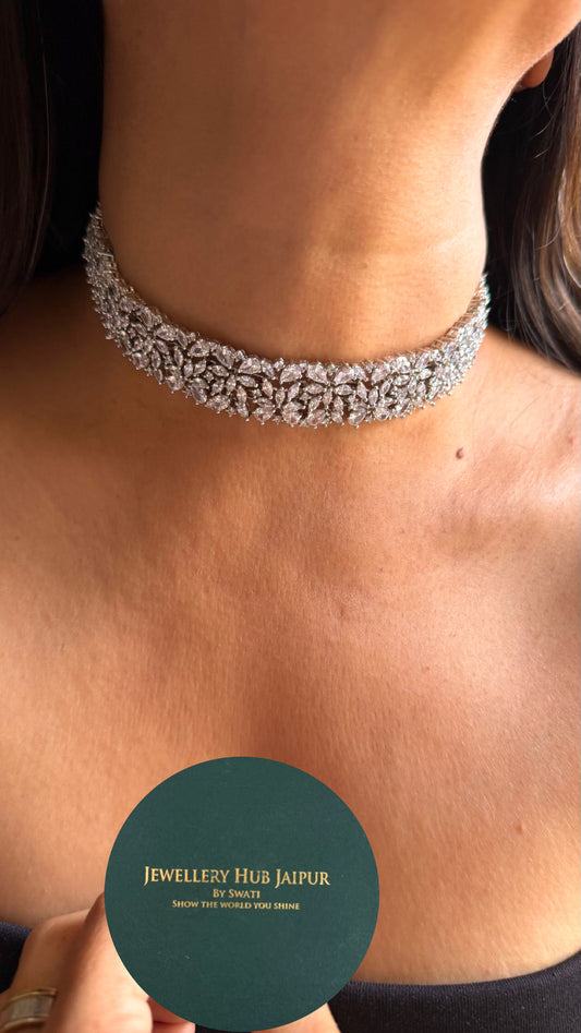 Cz diamond minimalist choker Necklace