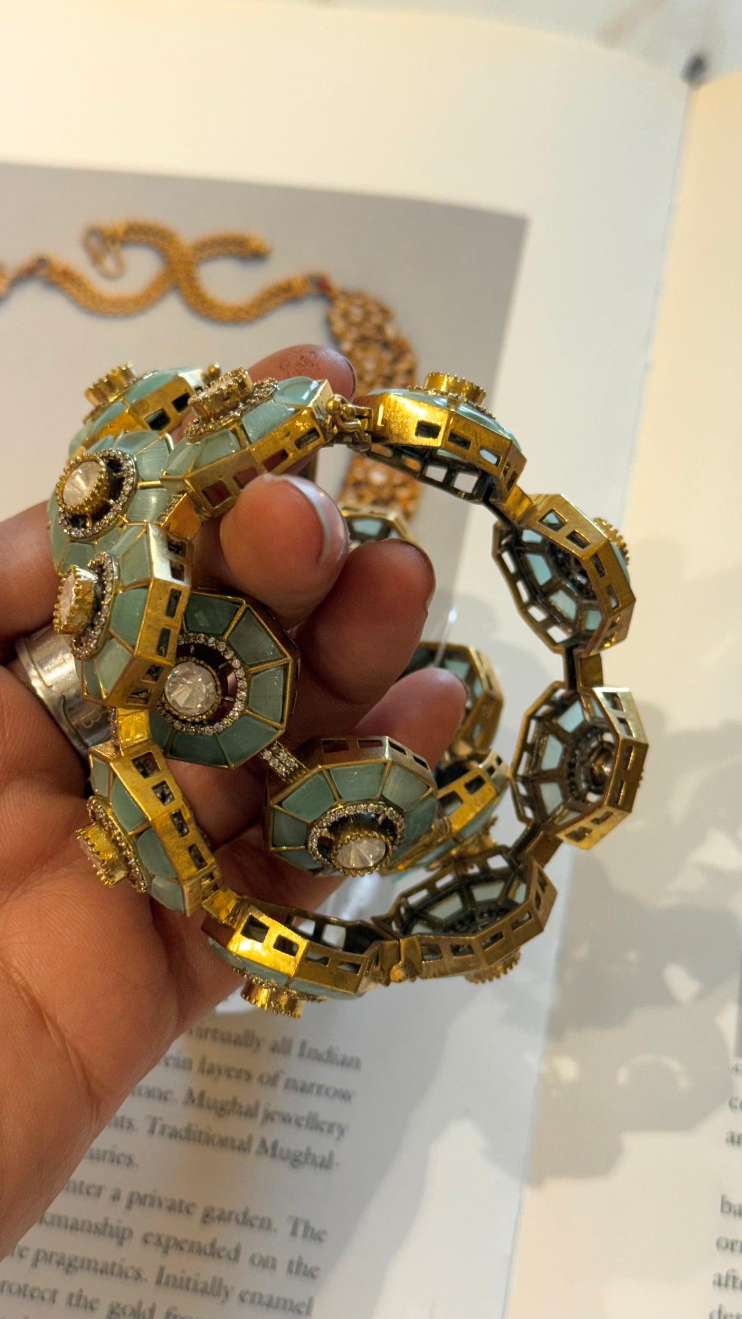 Mint designer Victorian bangles