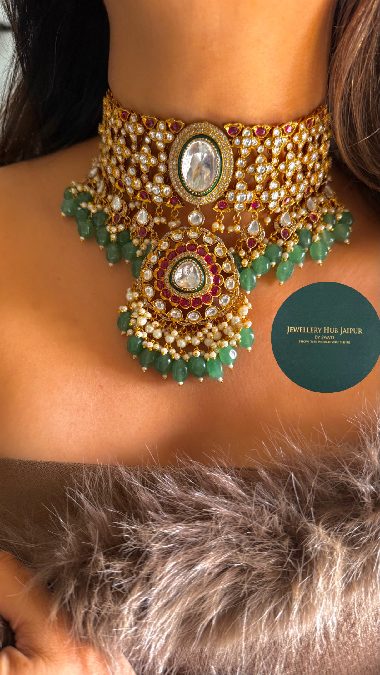 Mint & Ruby heritage choker necklace