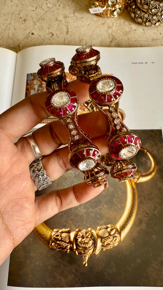 Rani pink katdana moissanite victorian openable bangle