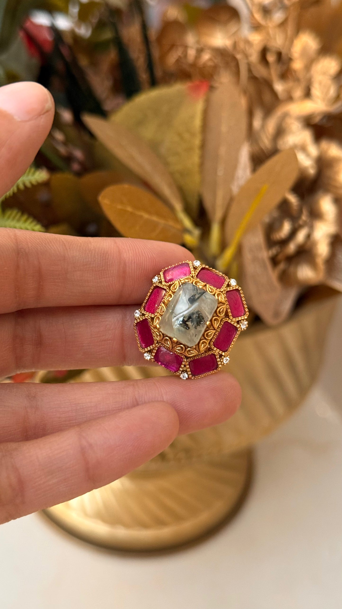 Mint takkar work  Amrapali ring