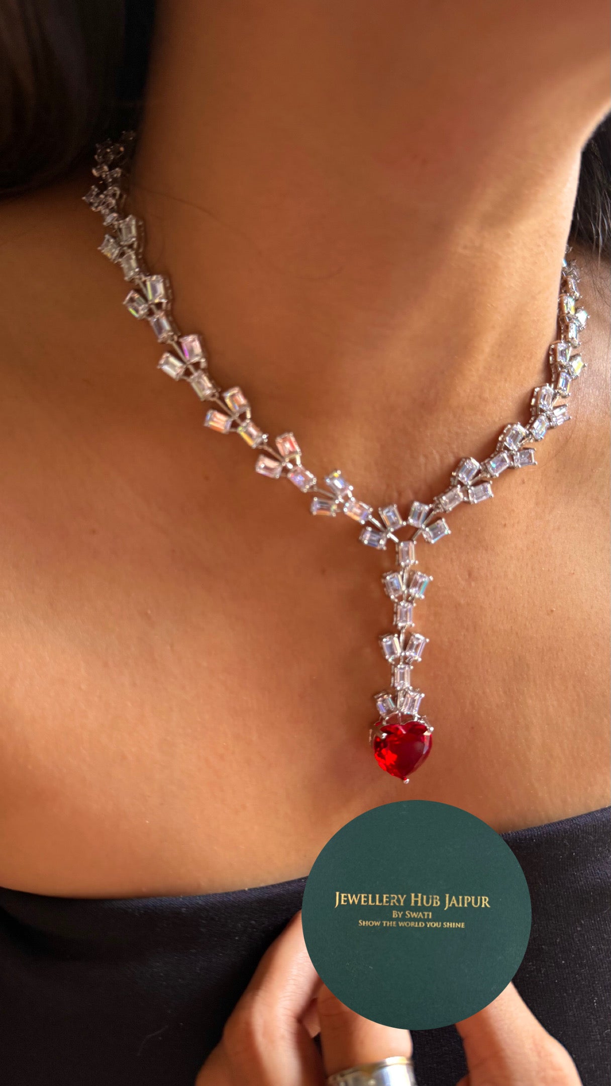 Ruby opulence cz diamond Necklace
