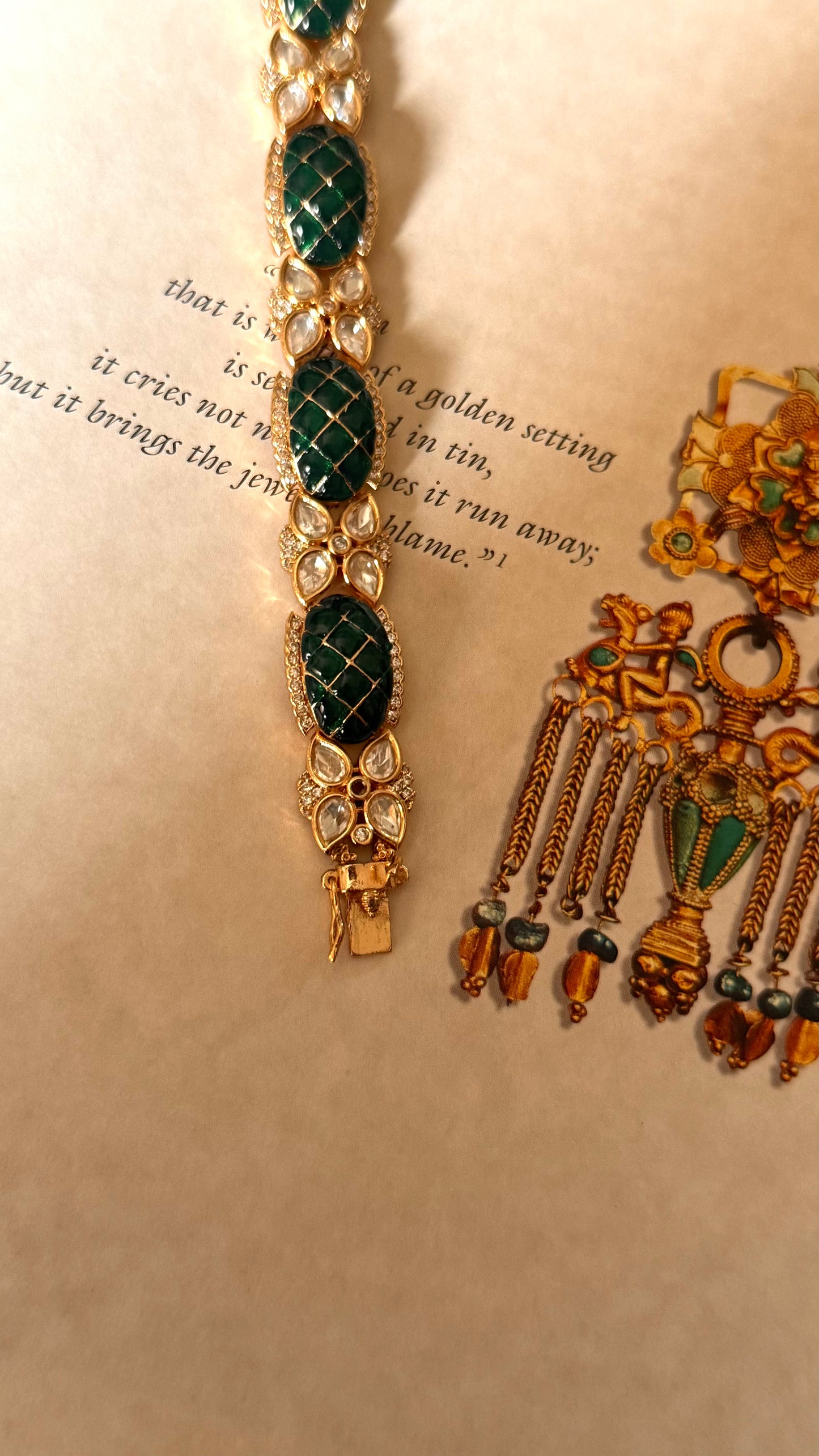 Emerald katdana moissanite bracelet