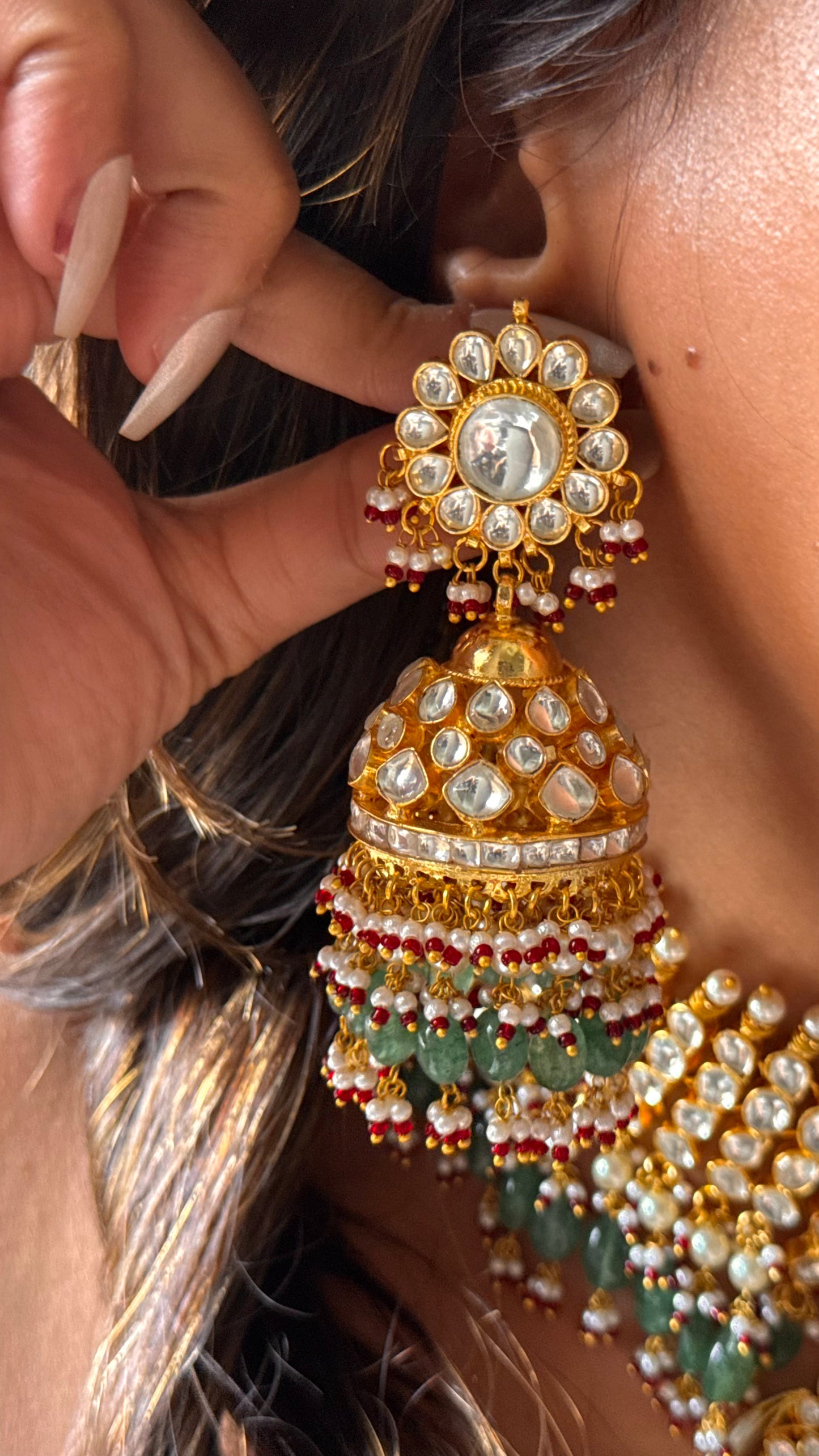 Heritage paachi kundan handmande bridal Necklace