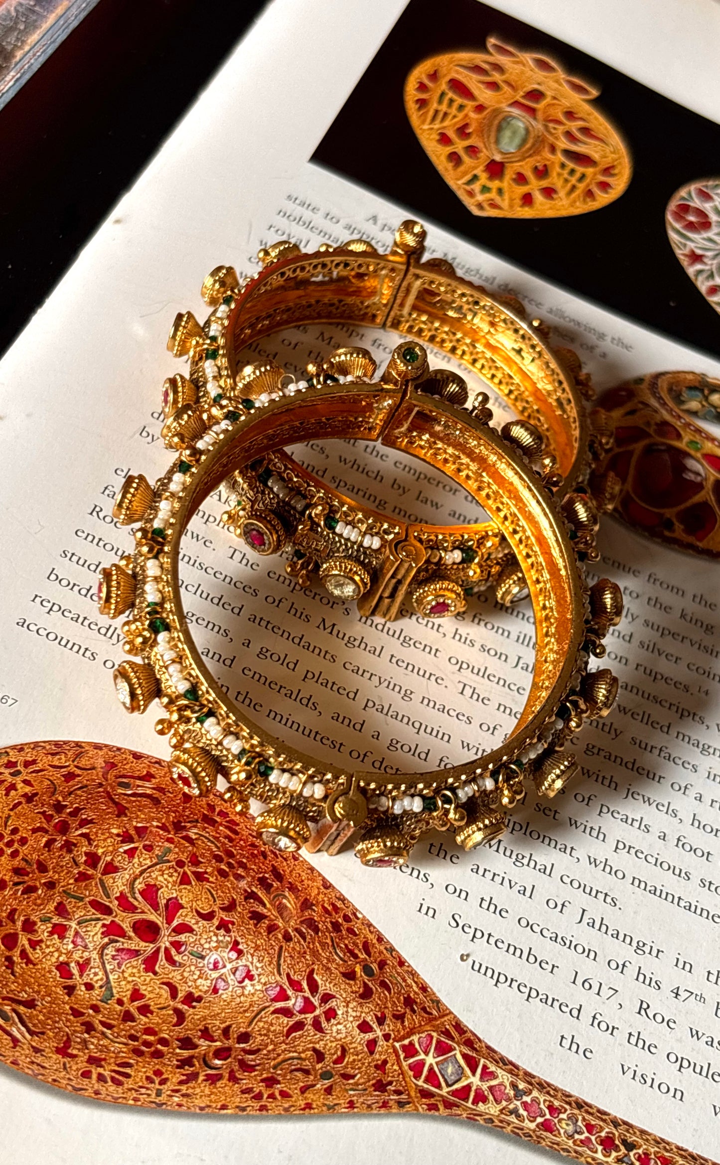 Swastik nakashi gold polish rajwada openable bangles