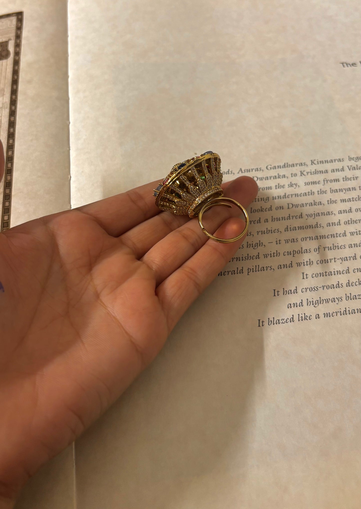 Navratna coctail adjustable ring