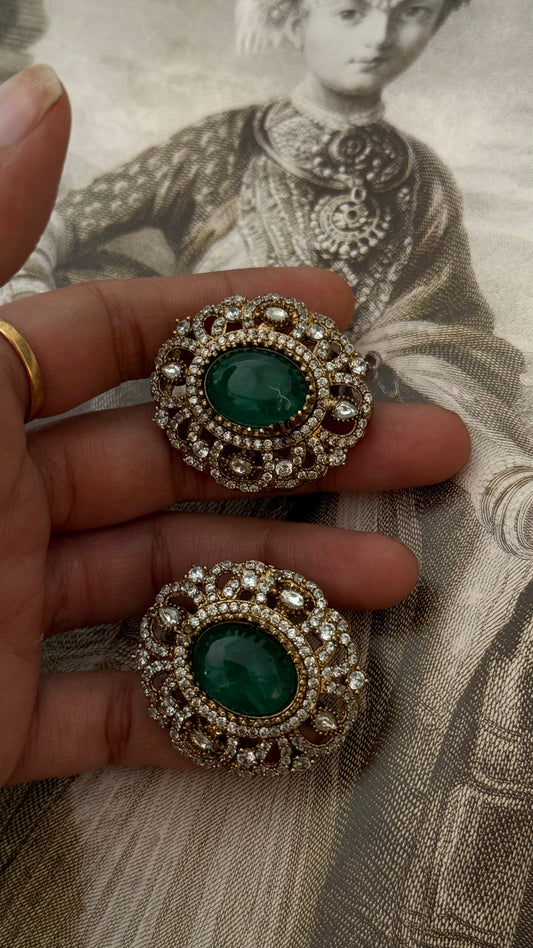 Emerald Victorian Studs