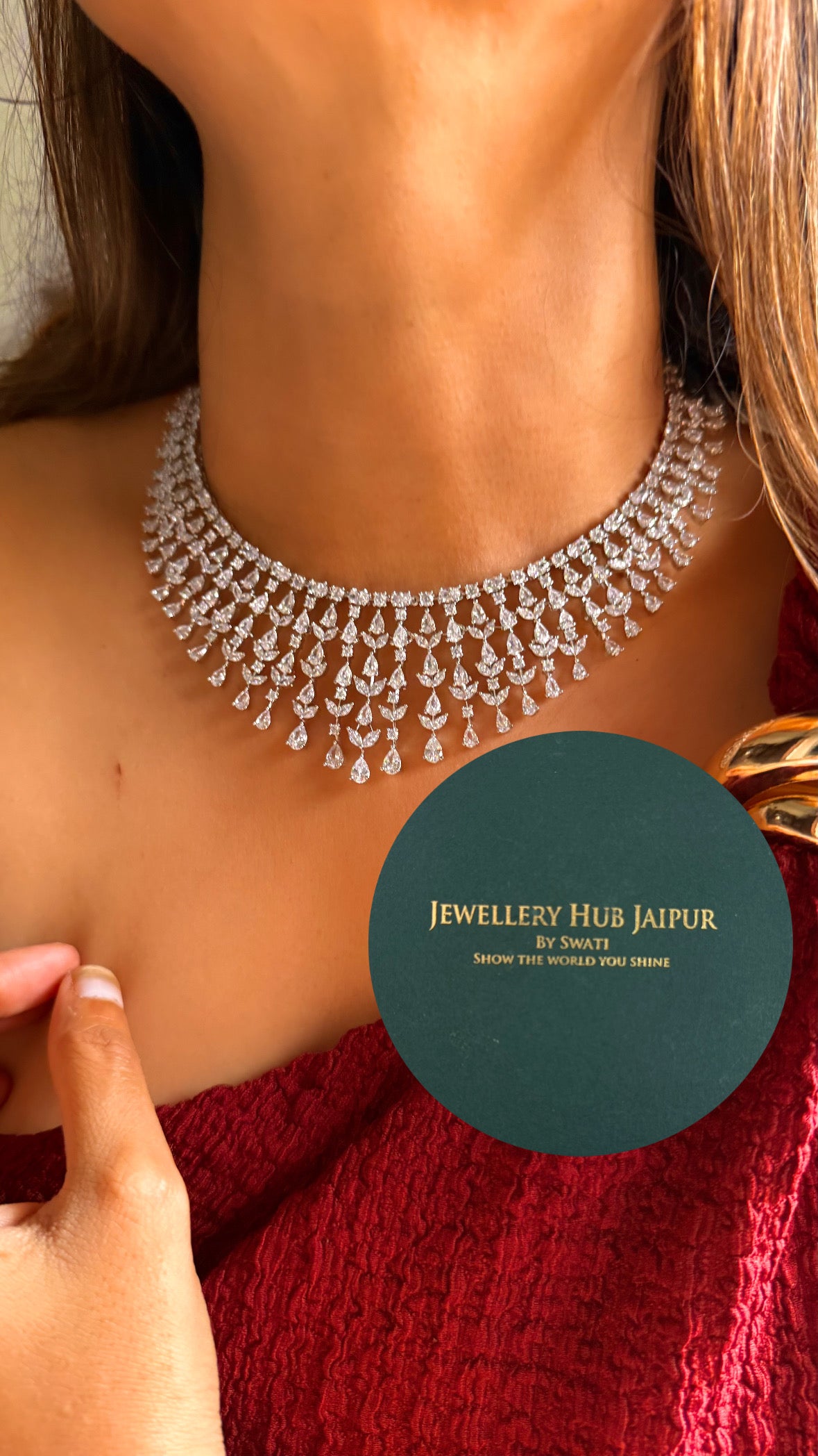 Radiance diamond collar set (silver)