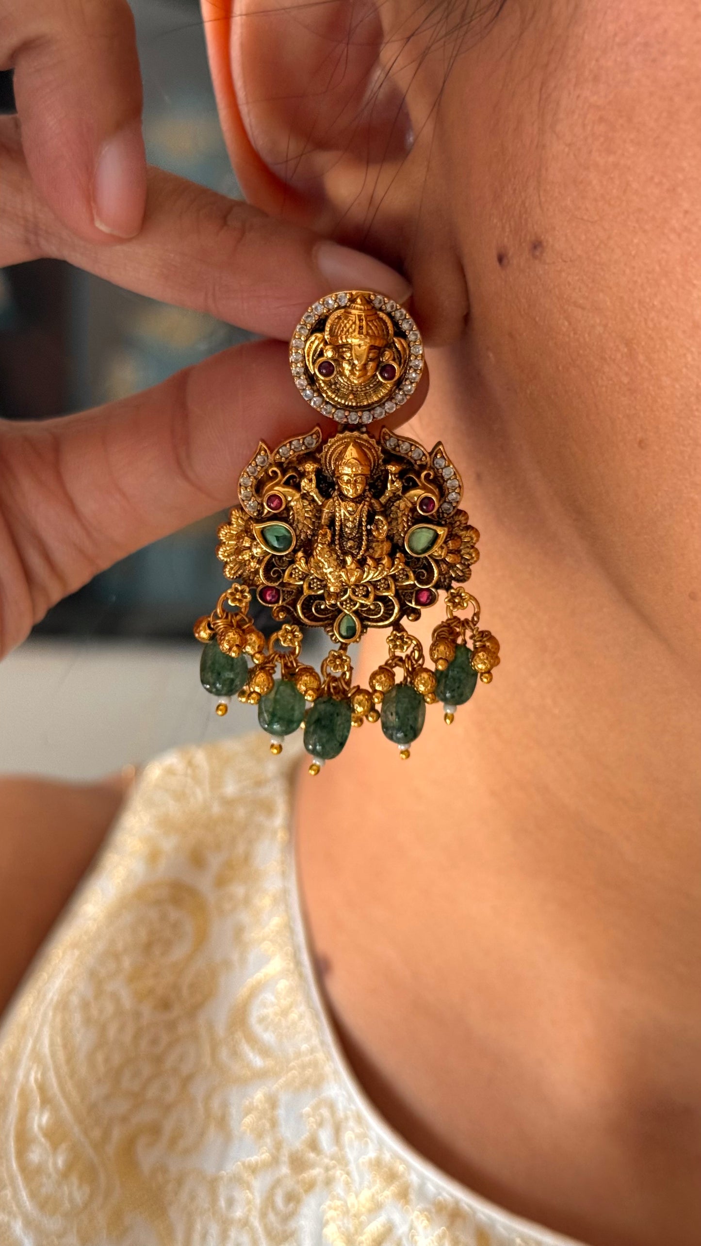 Dual Laxmi temple jewellery