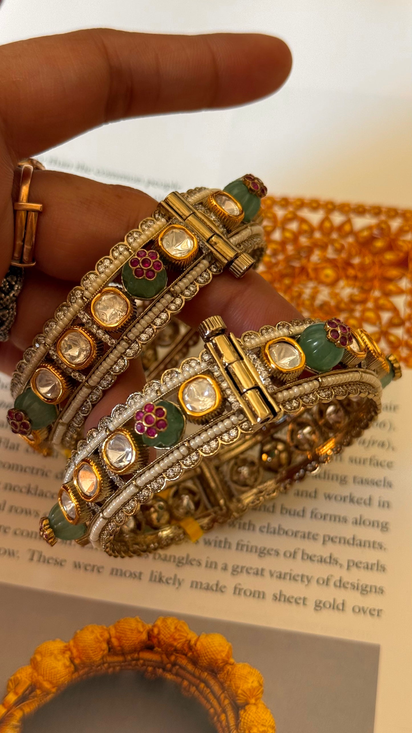 Mint inlay work Victorian bangles