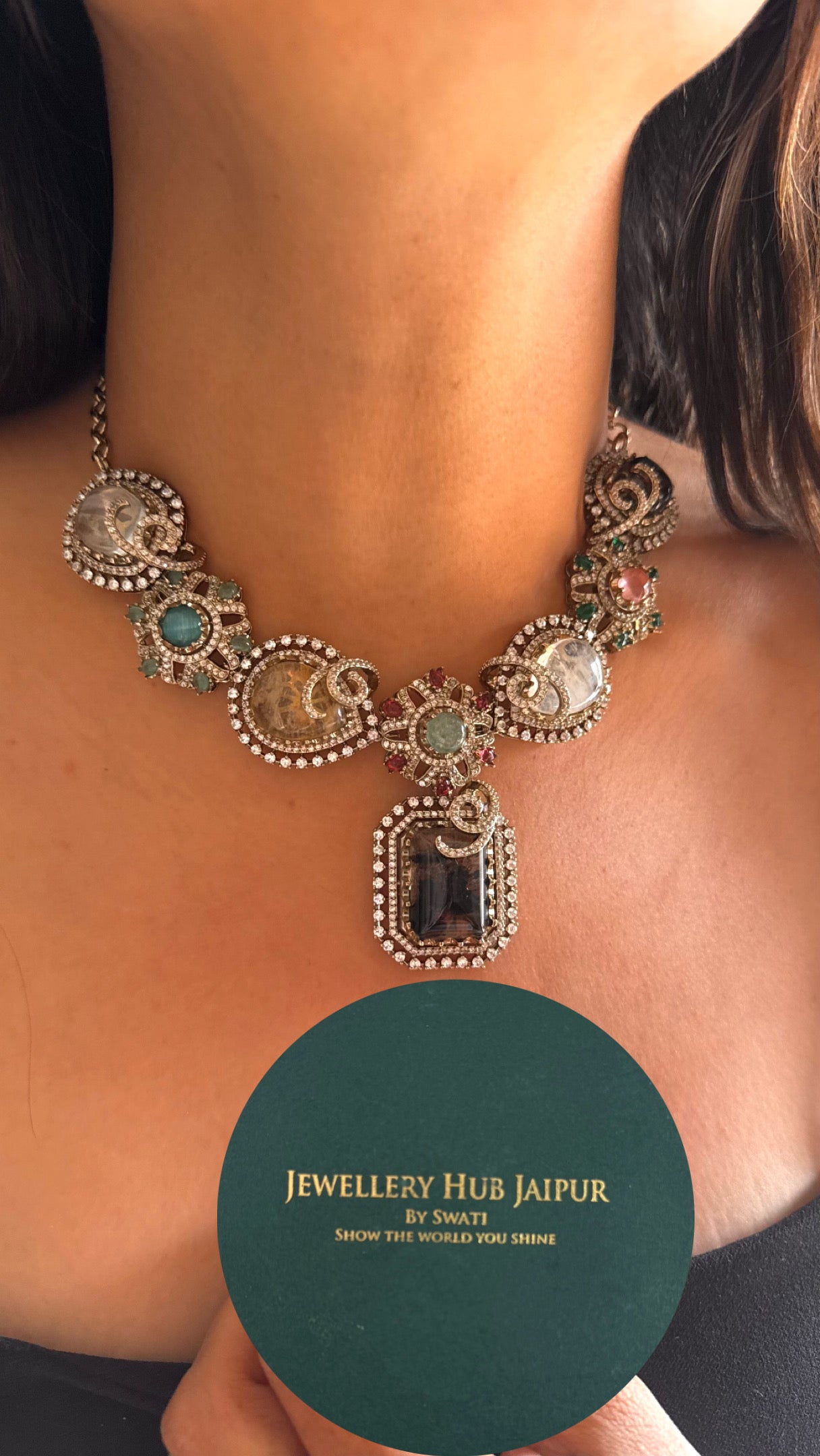 Granite stone sabyasachi inspired collar necklace