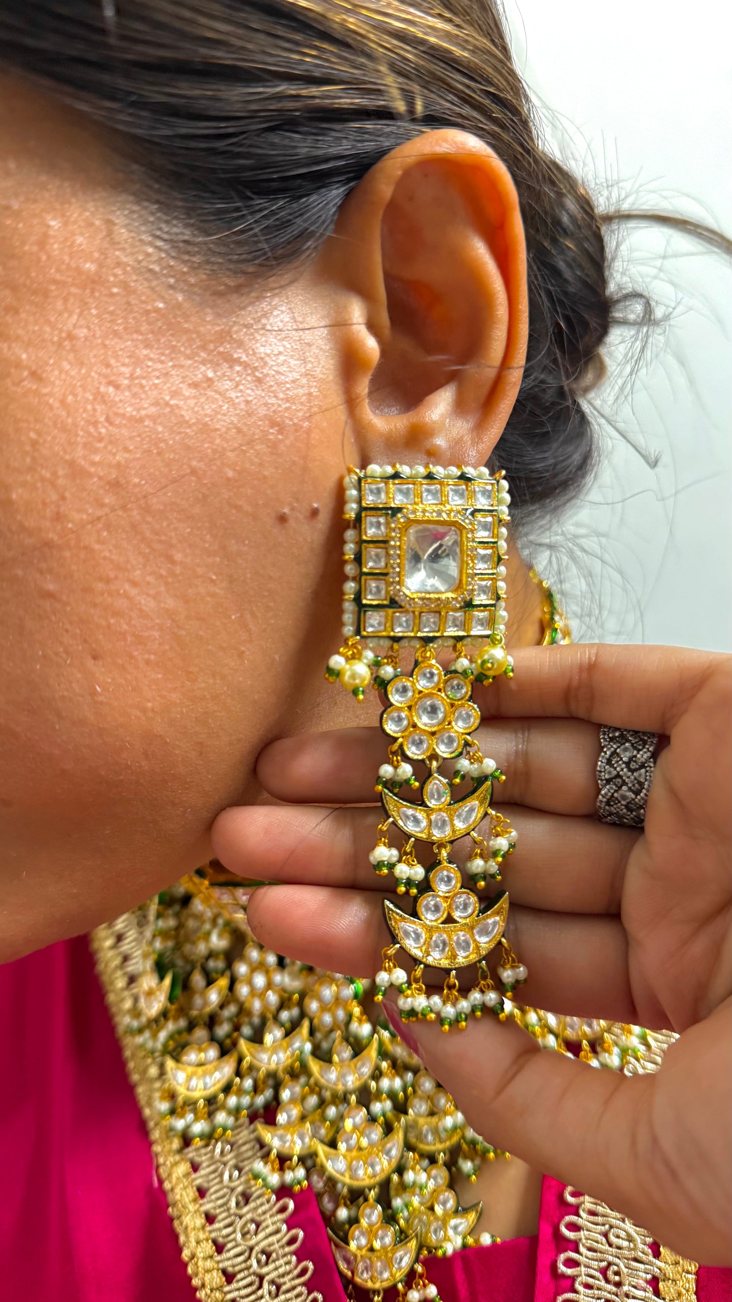 Chaand designer floral meenakari rajwada necklace
