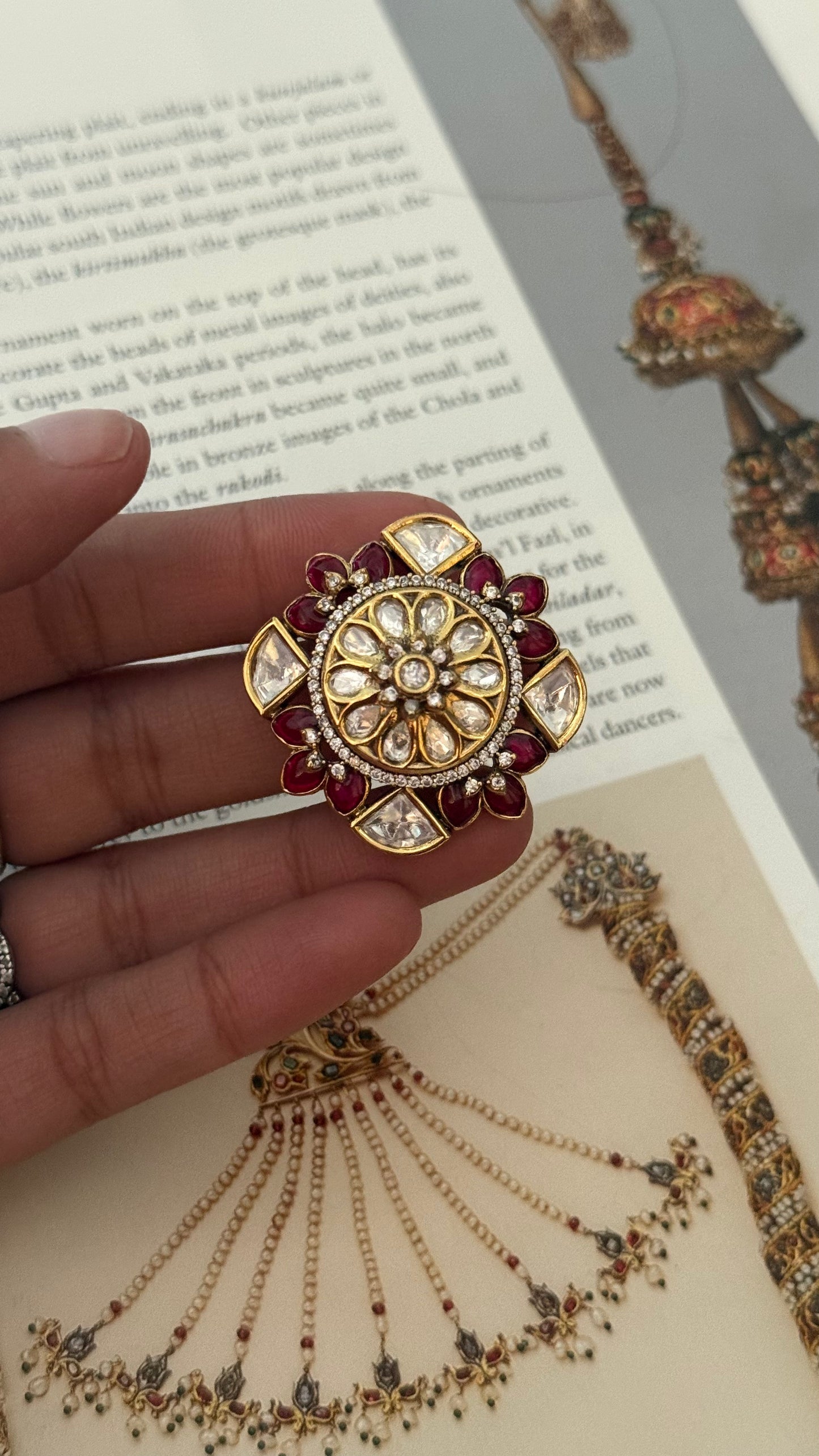 Ruby moissanite victorian ring