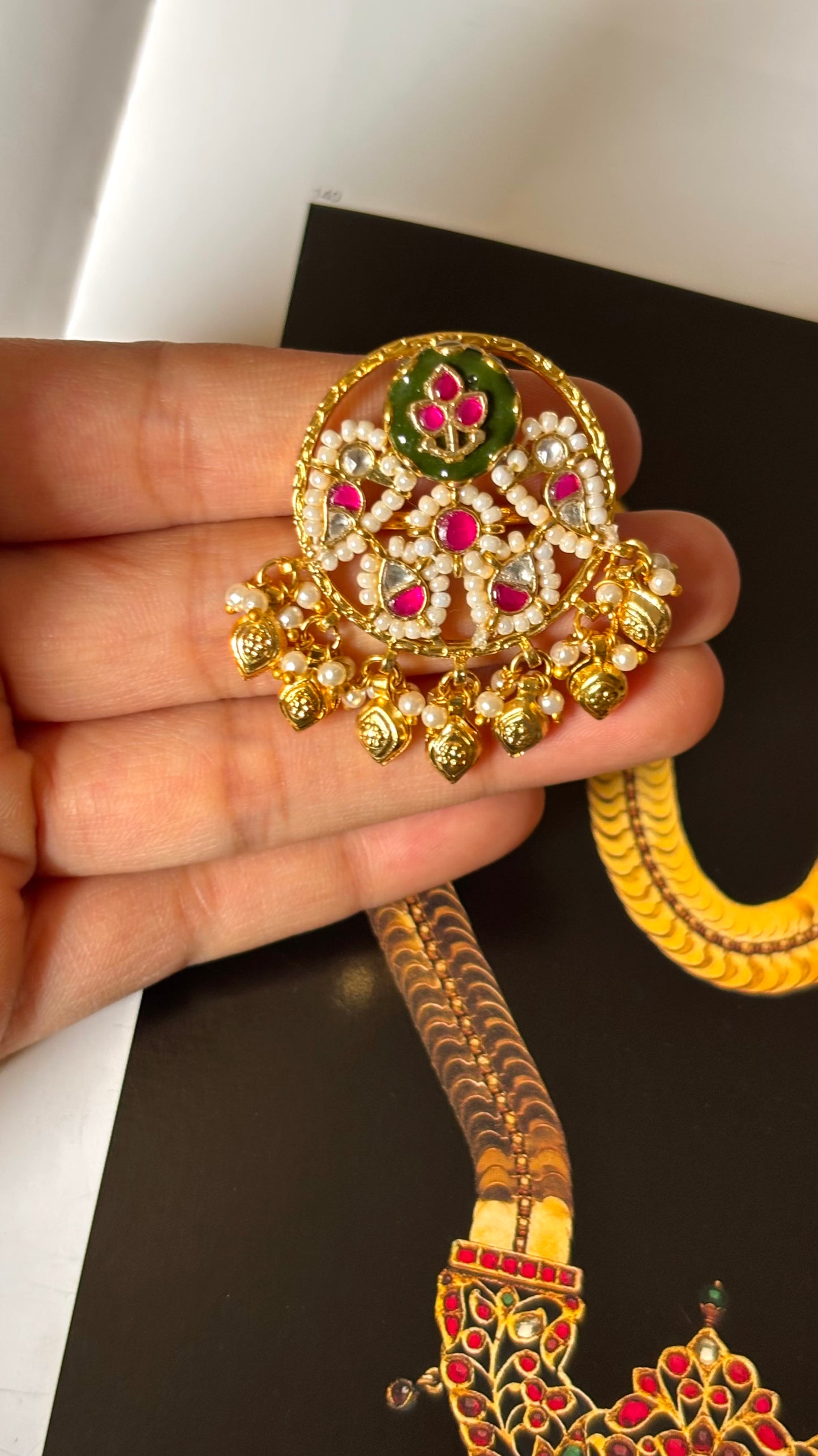 Ruby & emerald Rajwada adjustable ring