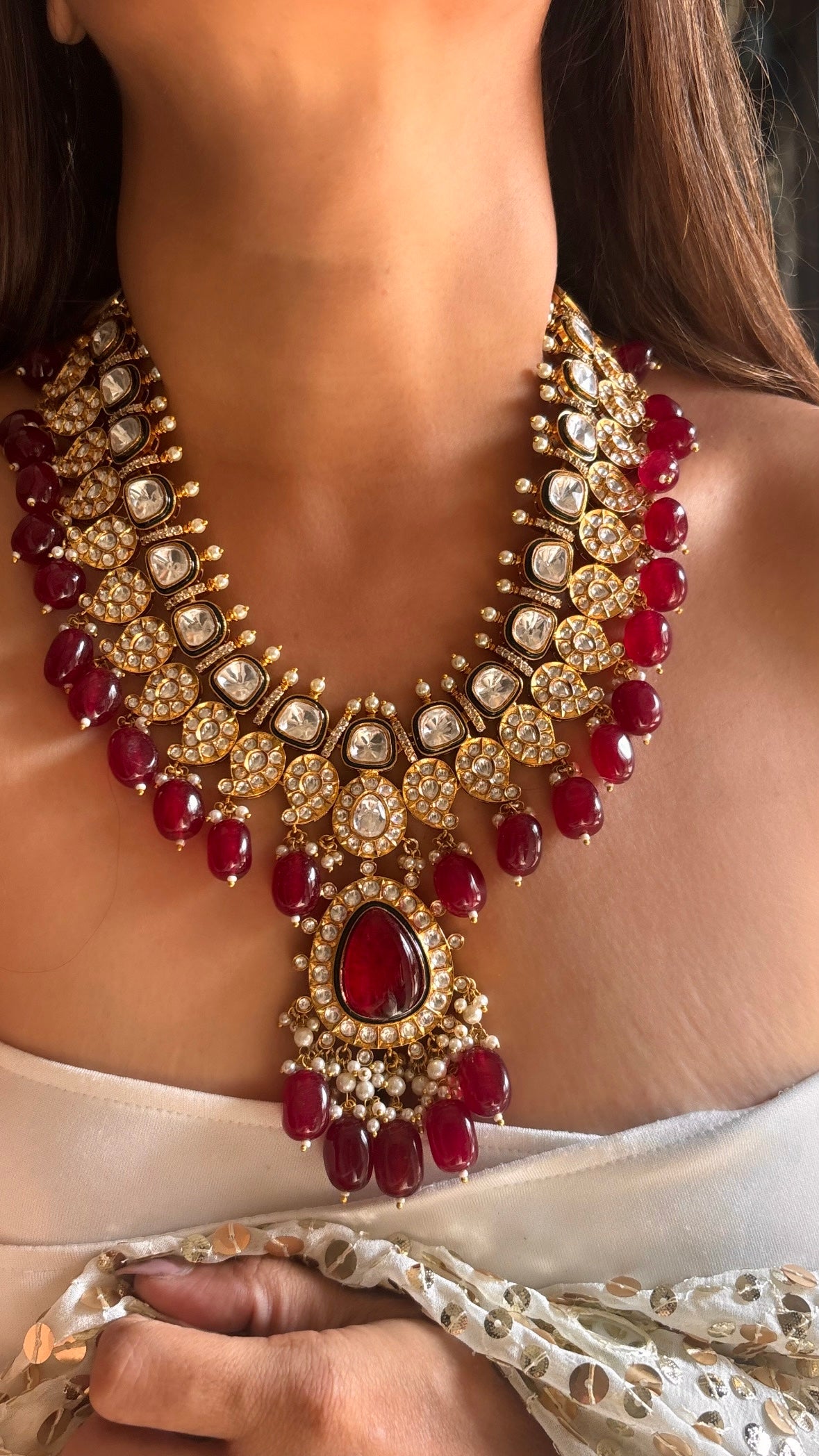 Ruby Maharani Heritage Necklace set