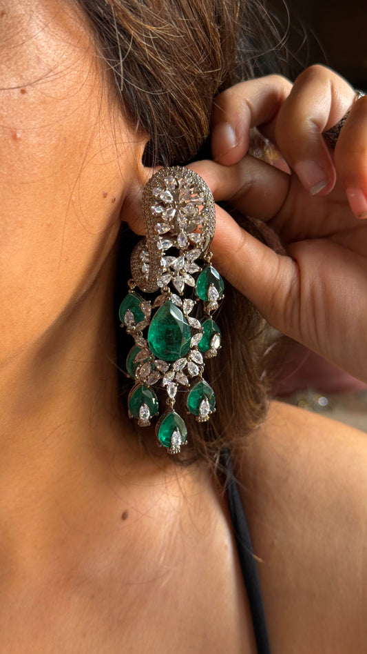 Emerald cocktail danglers