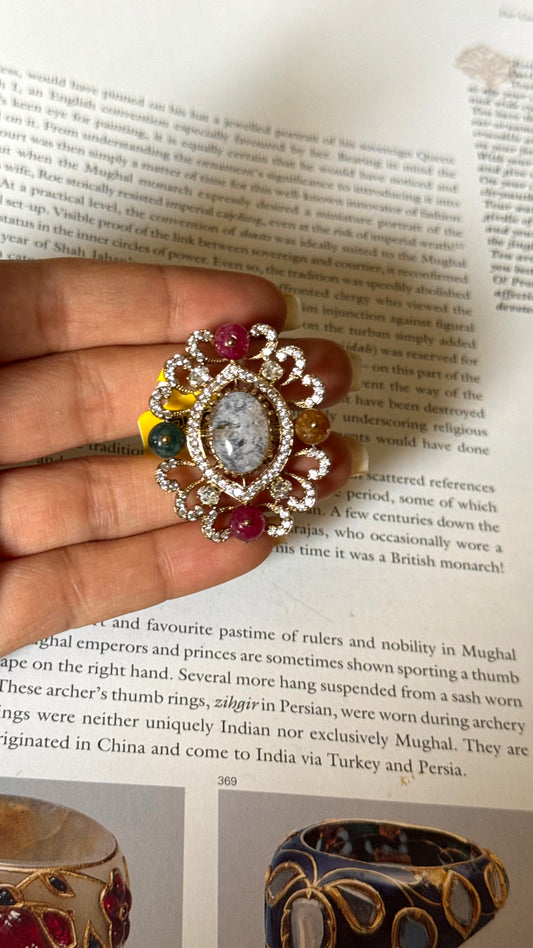 Sabyasachi inspired floral adjustable ring