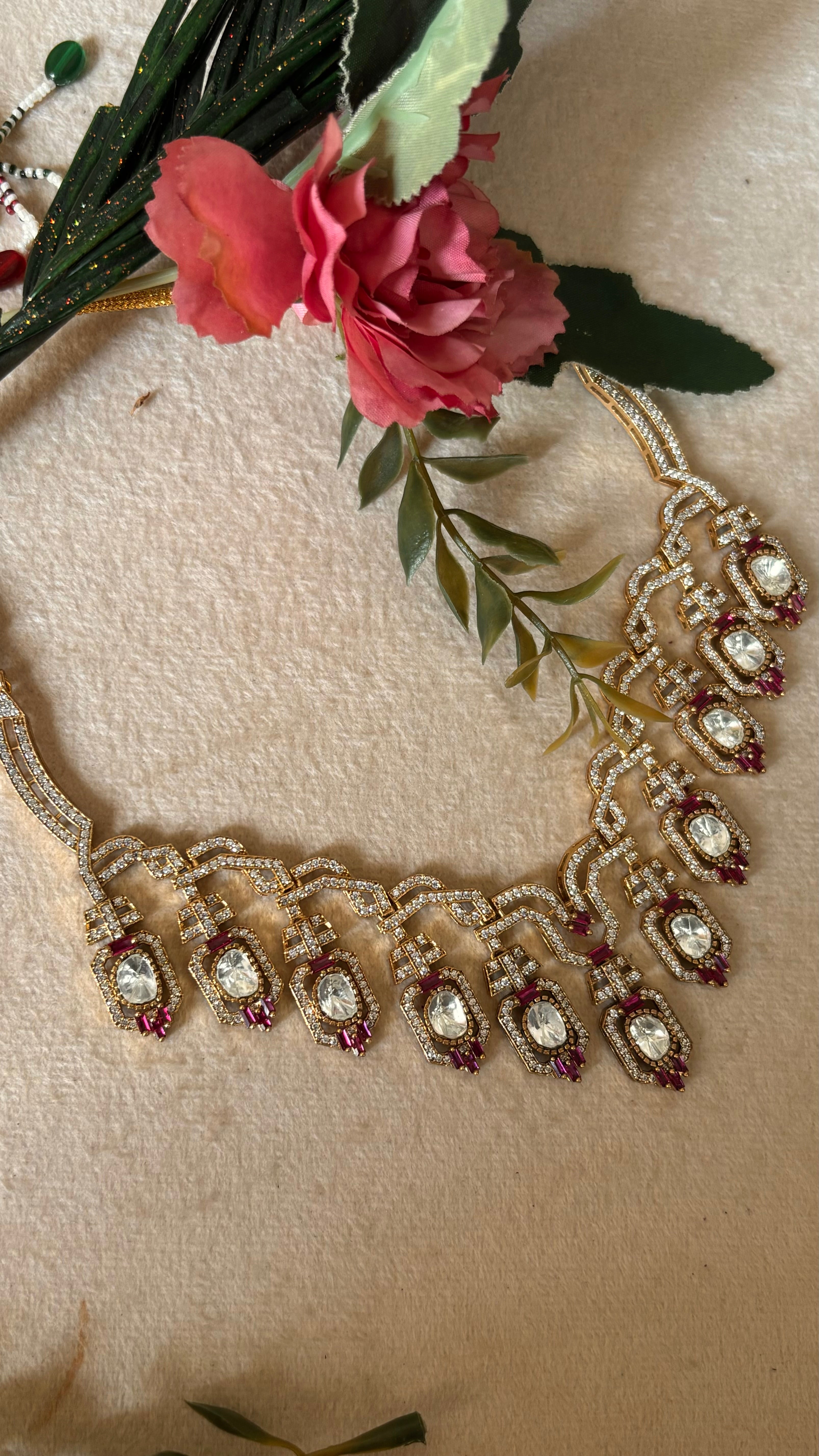 Ruby diamond collar necklace