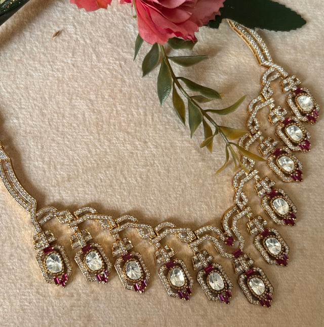 Ruby diamond collar necklace