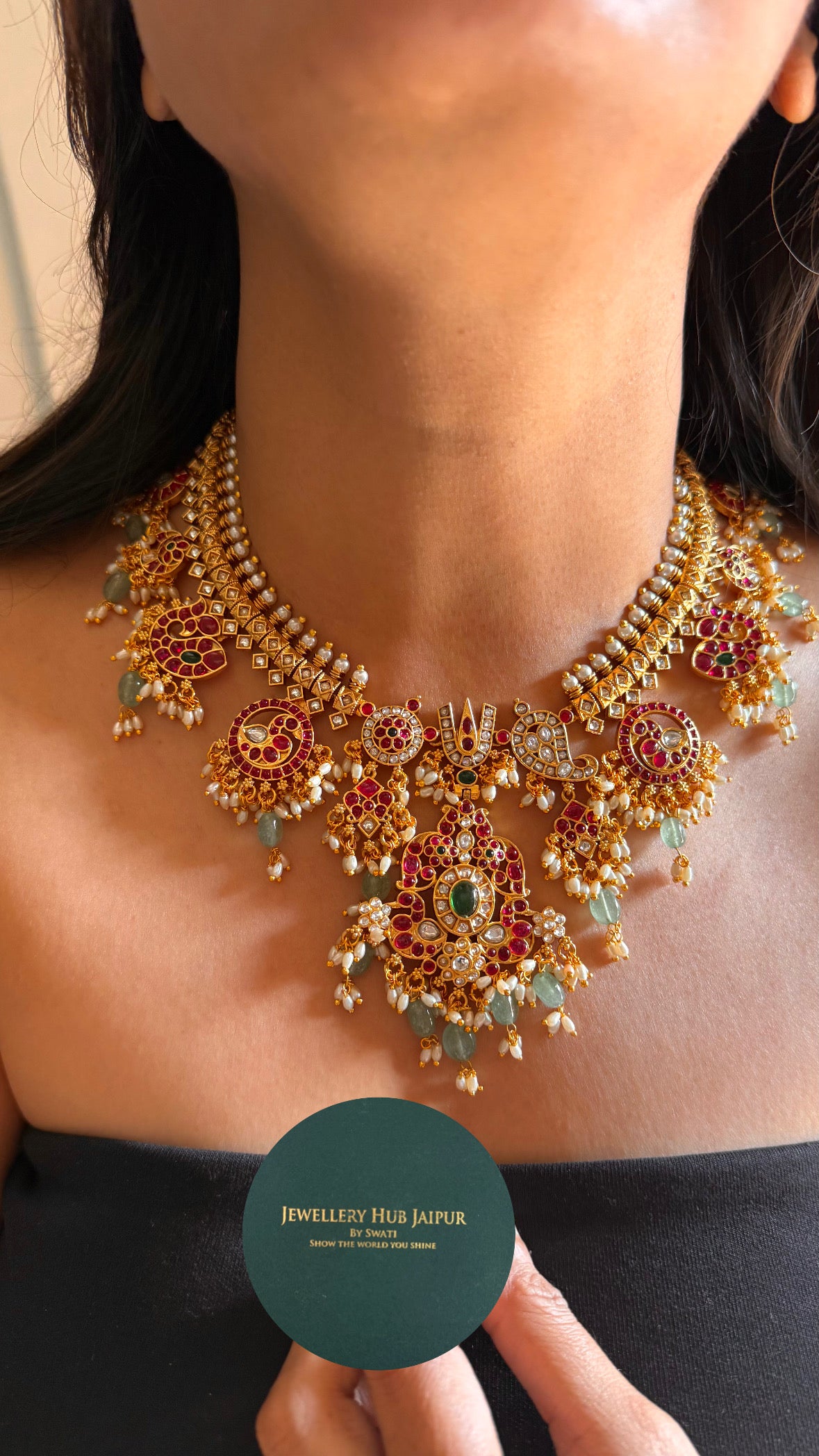 Heritage polki rajwada jadau haar