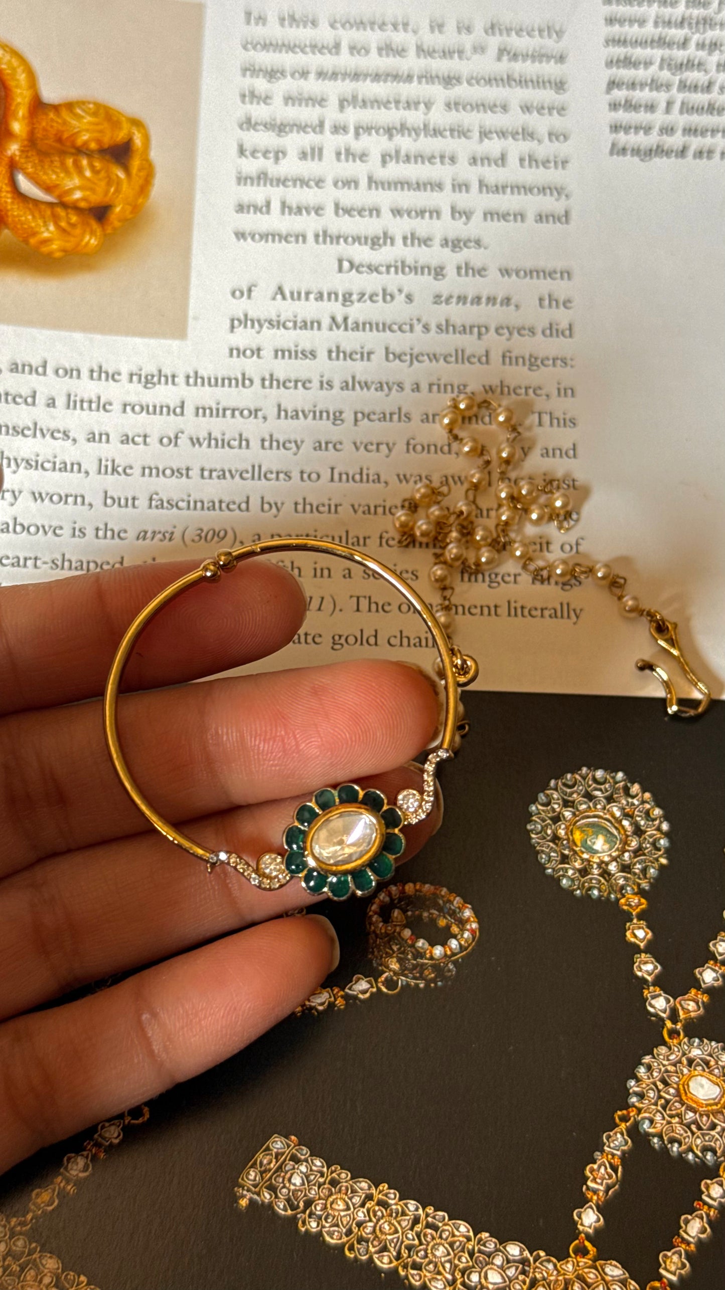 Emerald with drops heritage bridal combo Necklace
