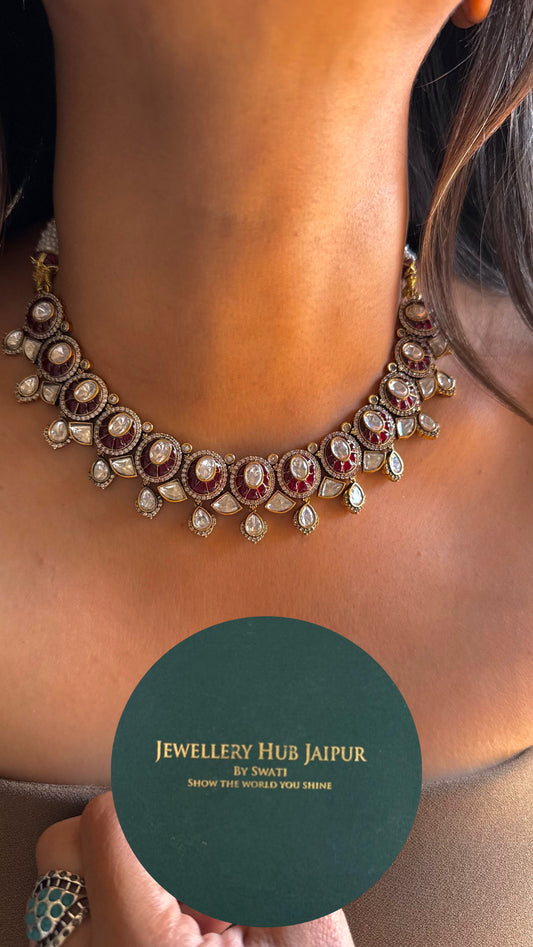 Ruby kat Dana  real moissanite Necklace