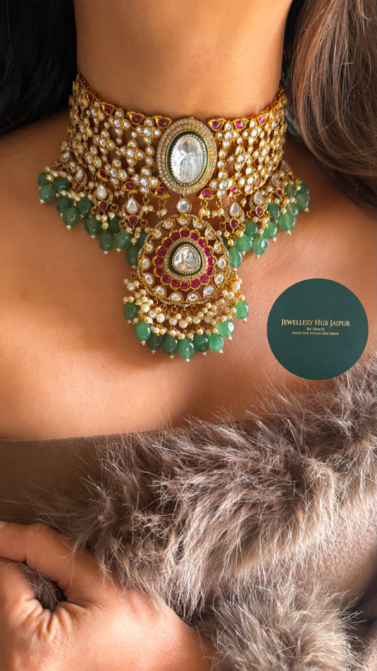 Mint & Ruby heritage choker necklace