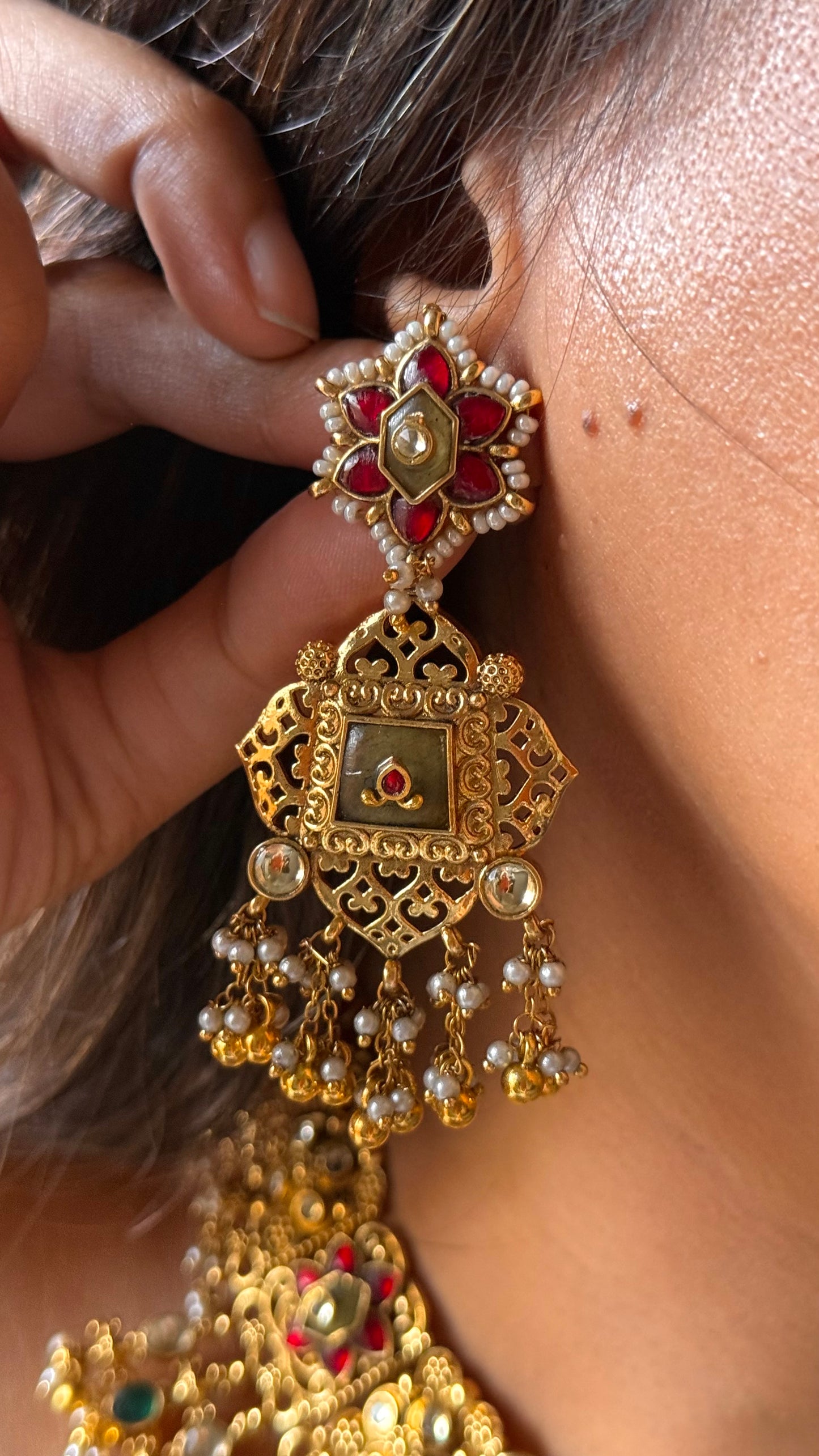 Bridal asia rajawada handmade jadau Necklace